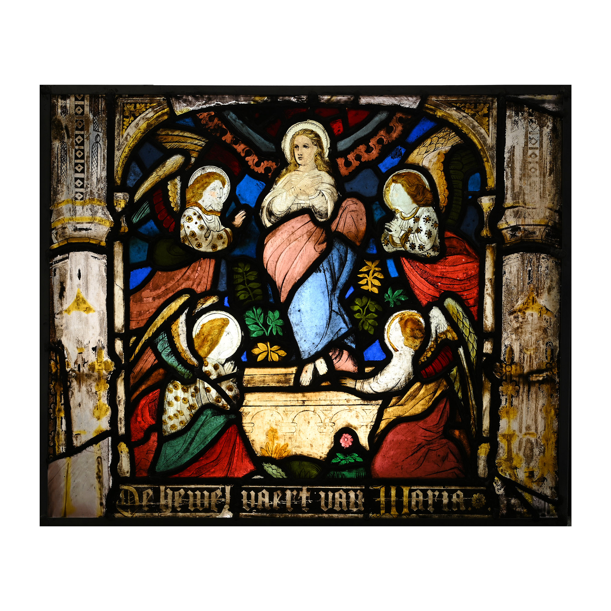 Stained Glass Panel with the Assumption of Mary