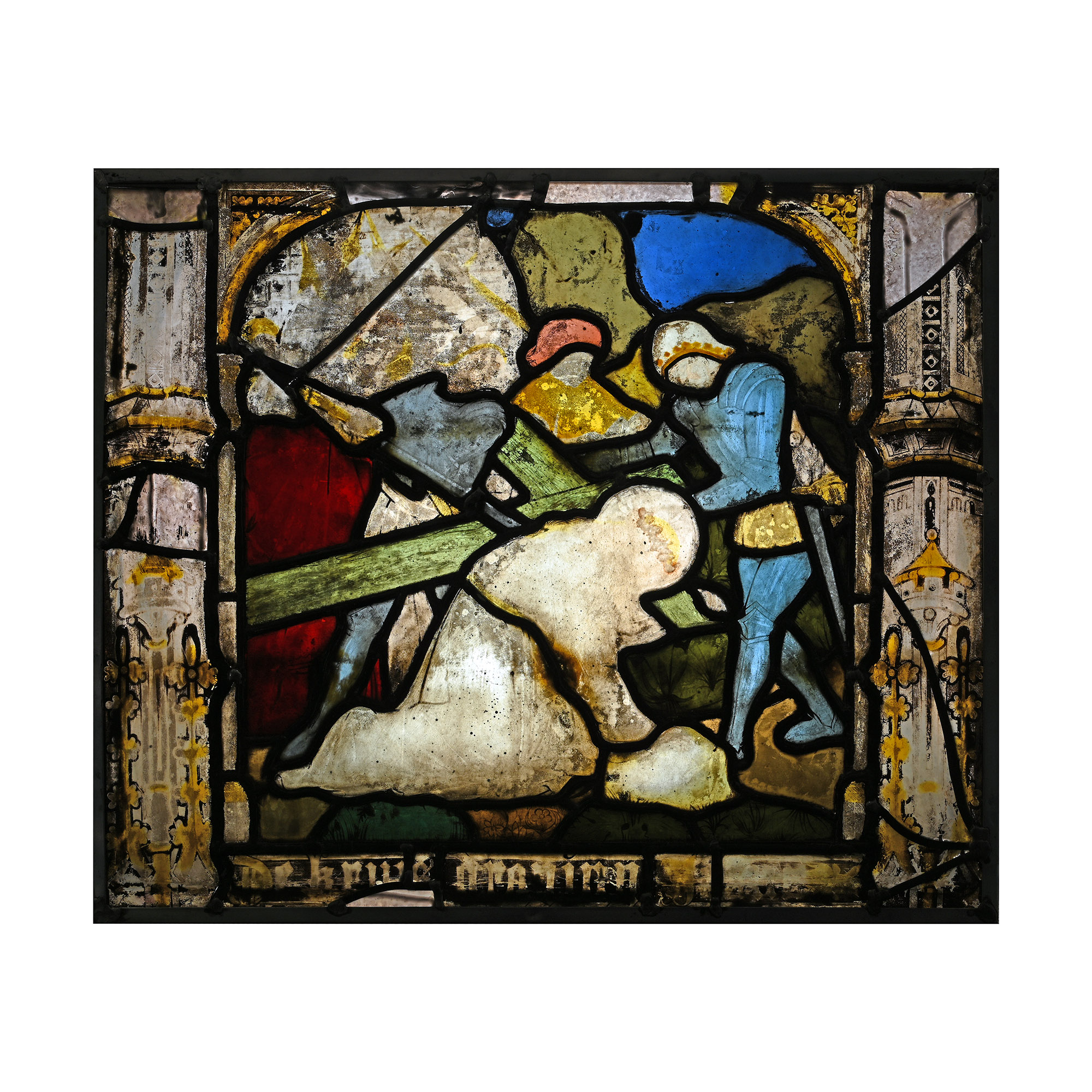 Stained Glass Panel with the Road to the Calvary