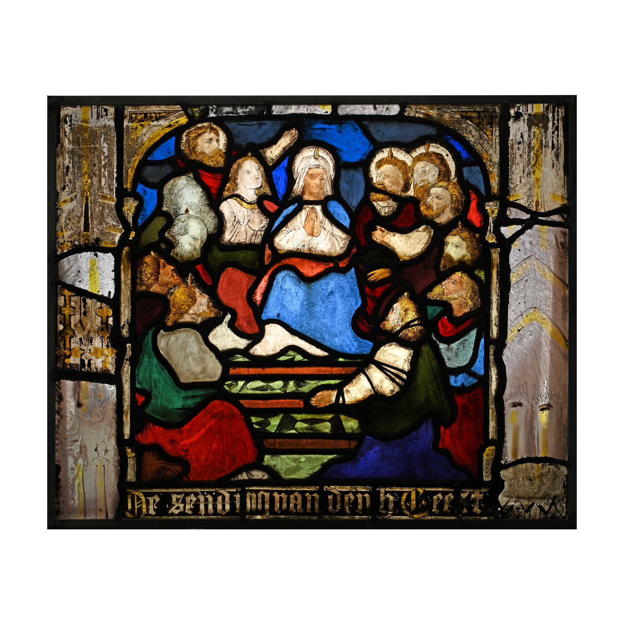 Stained Glass Panel with the Pentecost