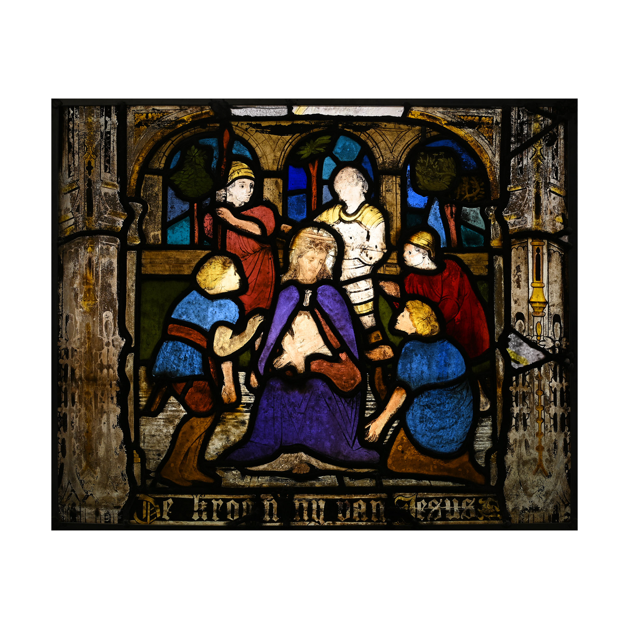 Stained Glass Panel with the Mocking of Jesus