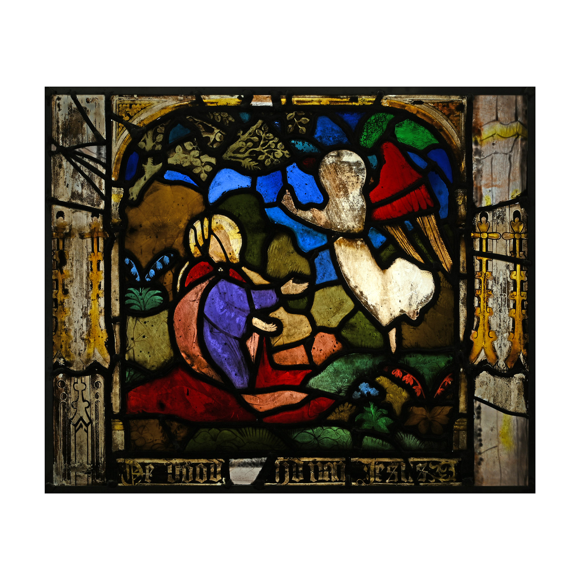 Stained Glass Panel with Jesus in the Garden of Gethsemane
