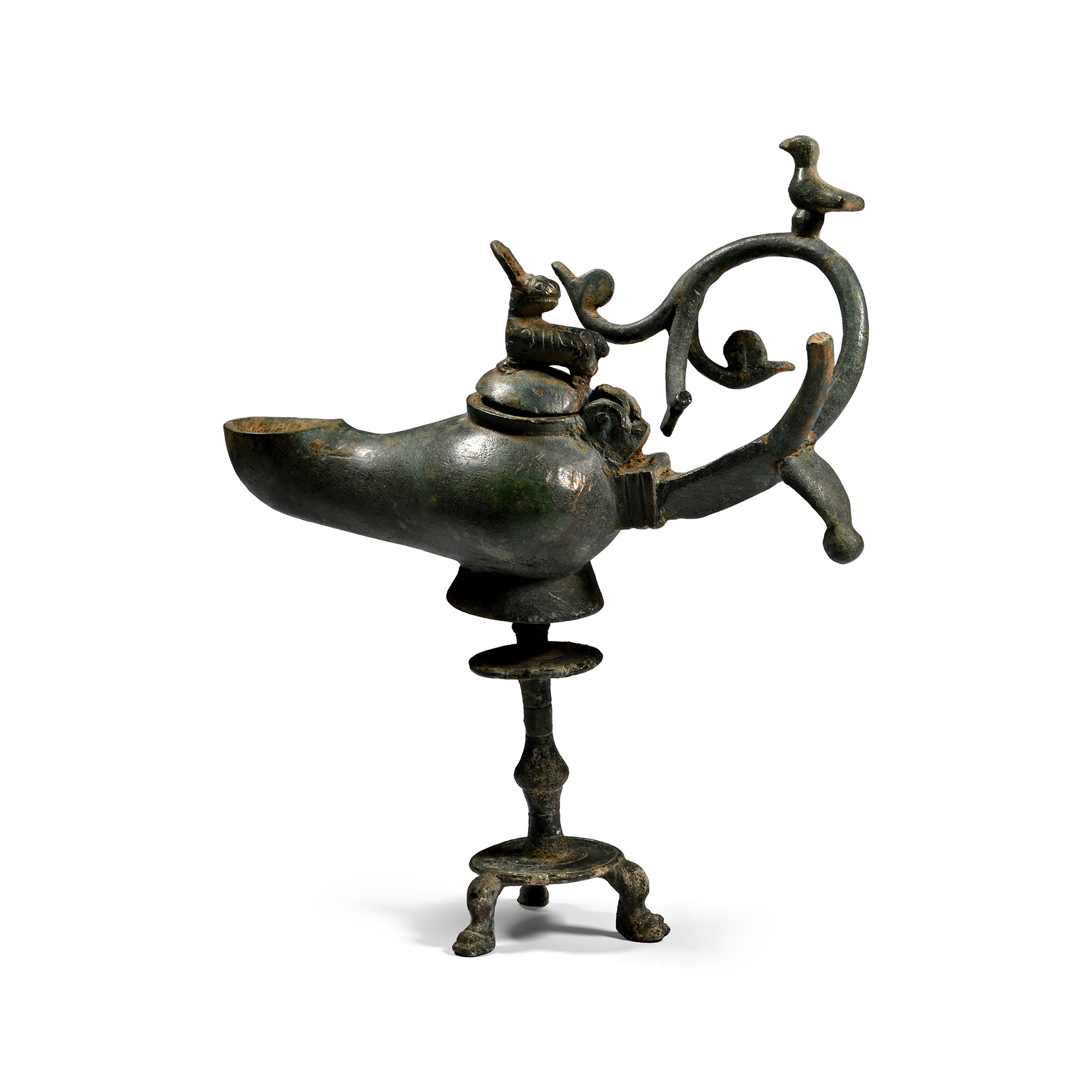 Byzantine Bronze Lamp with Stand