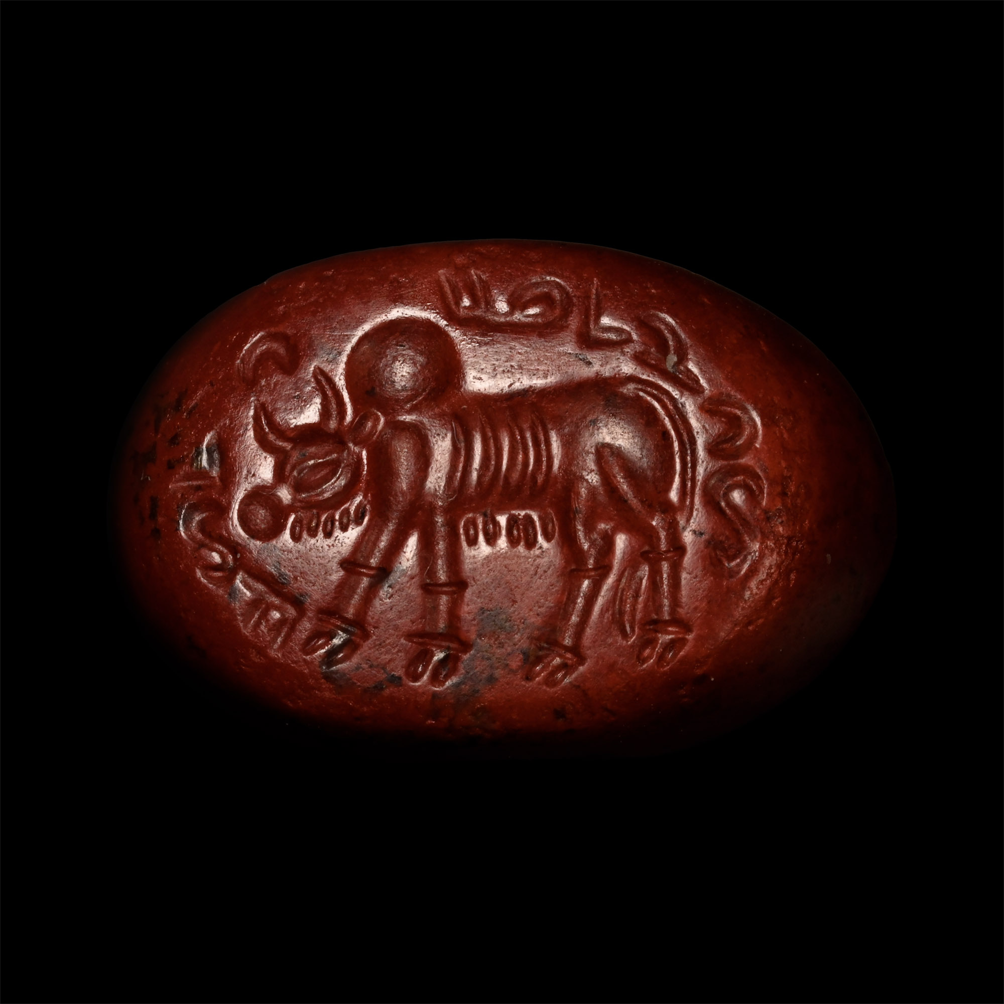 Sasanian Jasper Stamp Seal with Pahlavi Inscription