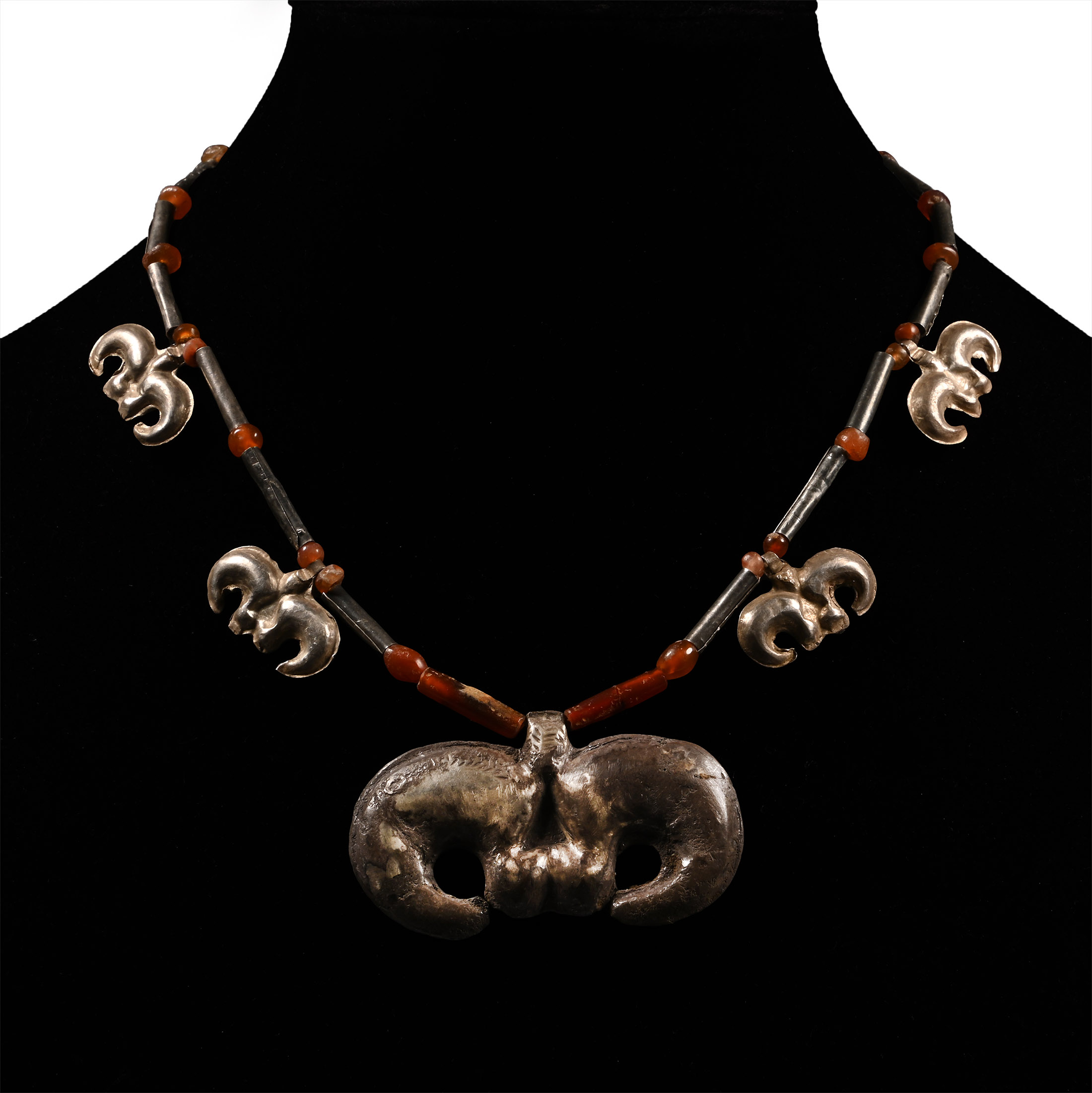 Large Elamite Silver Pendant Necklace