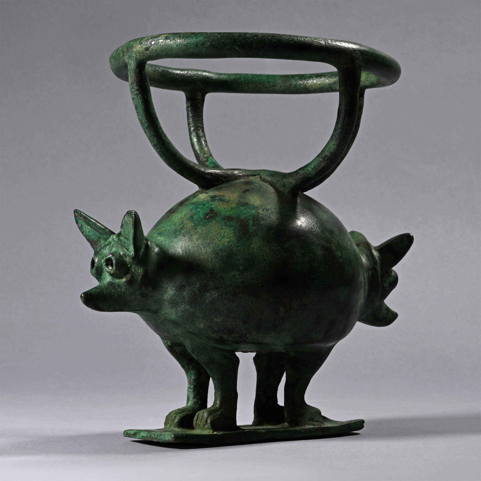 Mesopotamian Bronze Standing Zoomorphic Torch Bearer