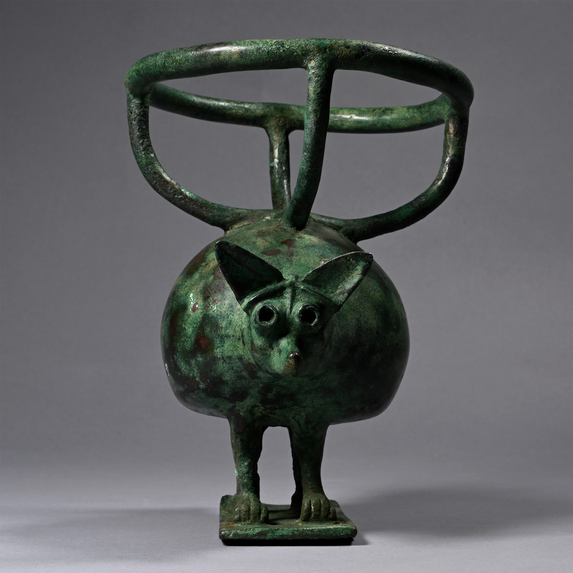 Mesopotamian Bronze Standing Zoomorphic Torch Bearer