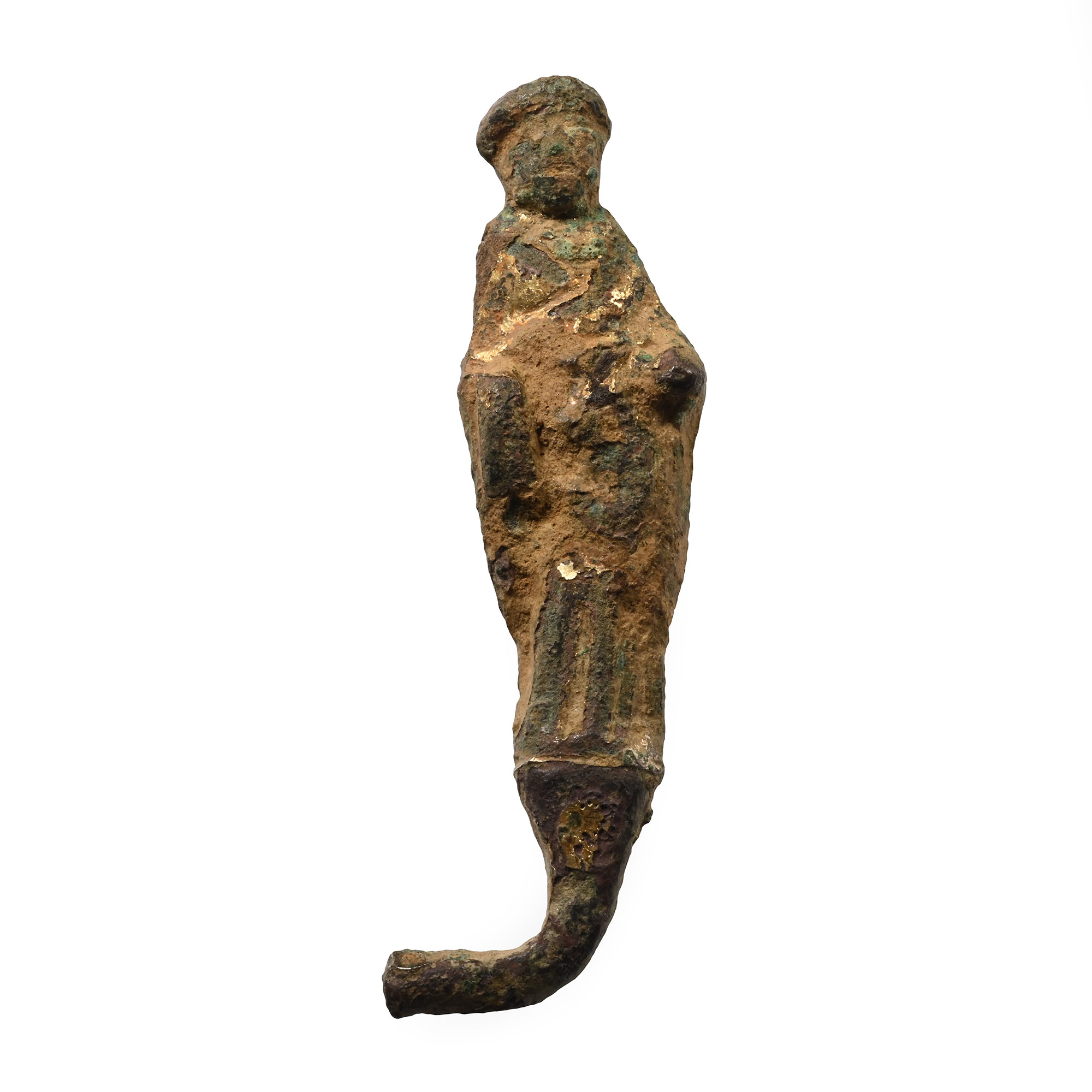 Medieval Gilt Bronze Figure of Saint John the Evangelist from a Processional Cross
