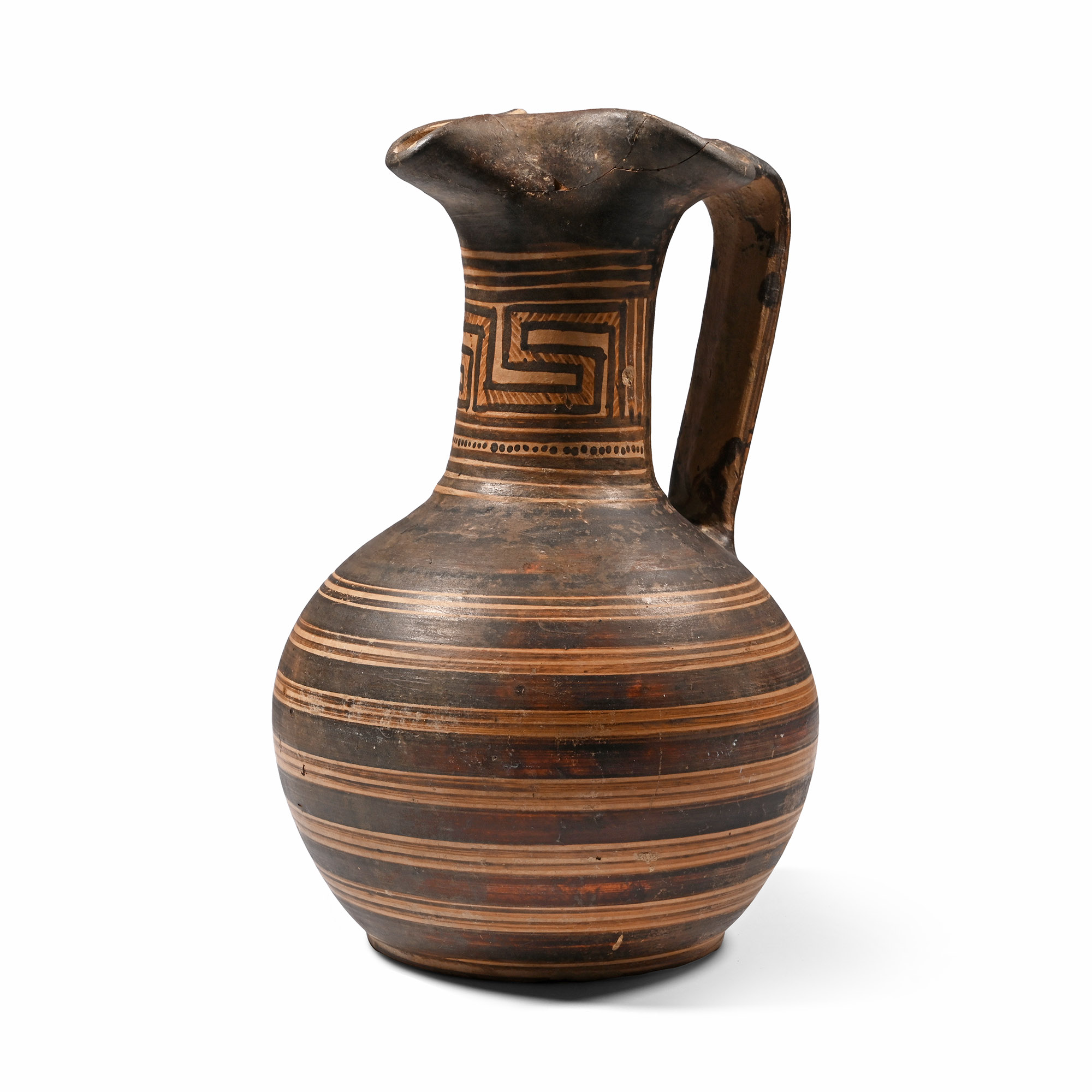 Greek Terracotta Geometric Jug with Handle