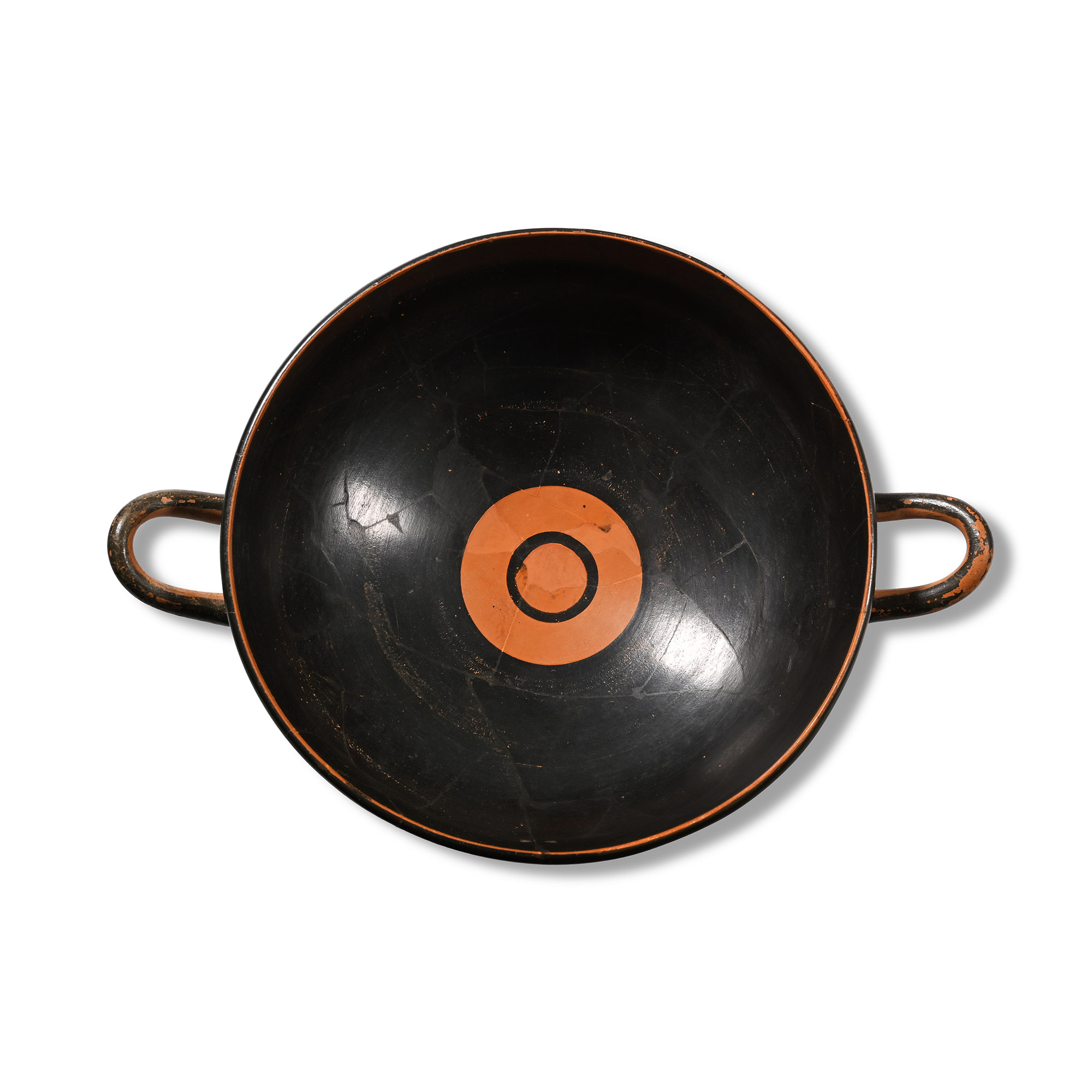Greek Attic Terracotta Banded Kylix with Animal Frieze