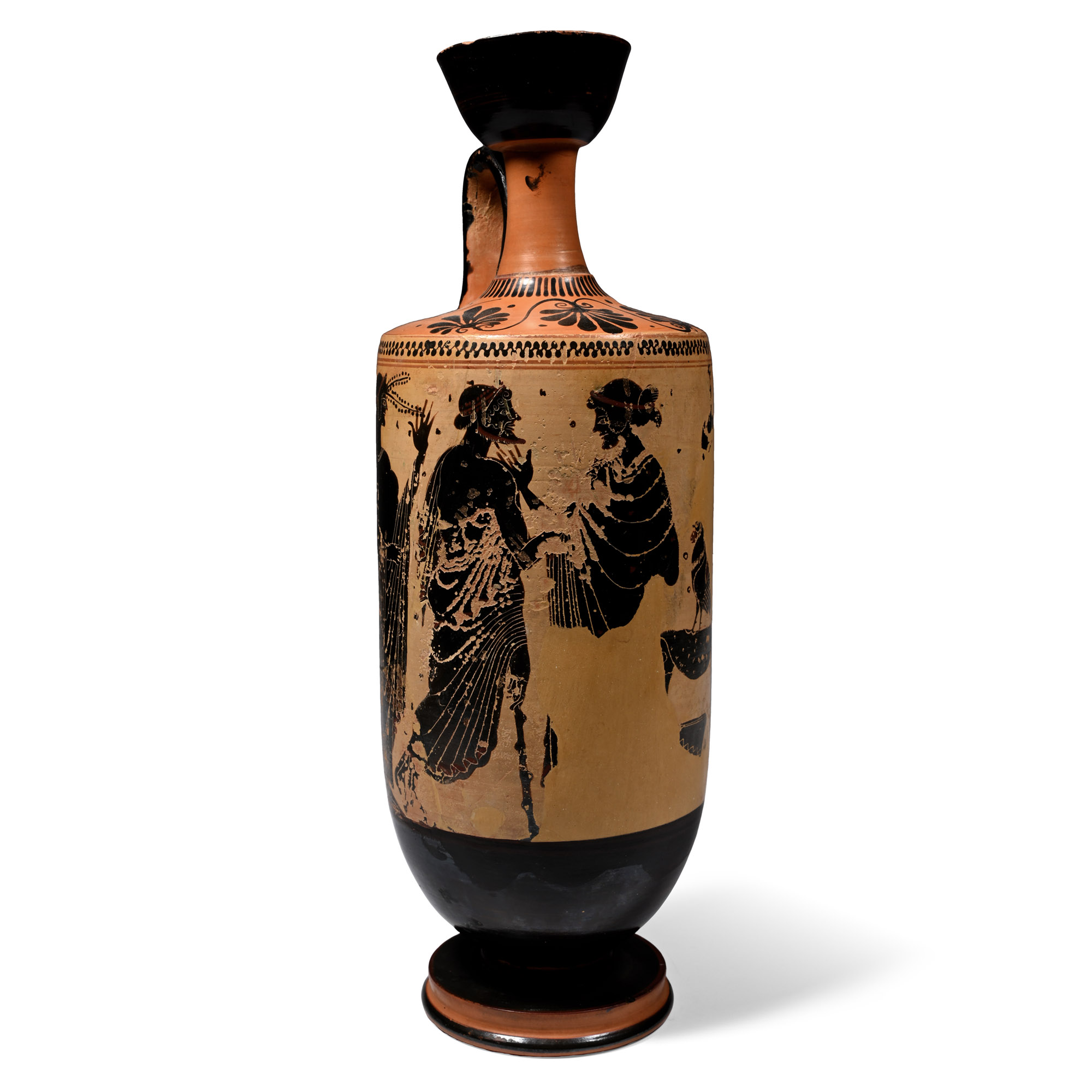 Greek Terracotta White-Ground Painted Lekythos Attributed to the Athena Painter