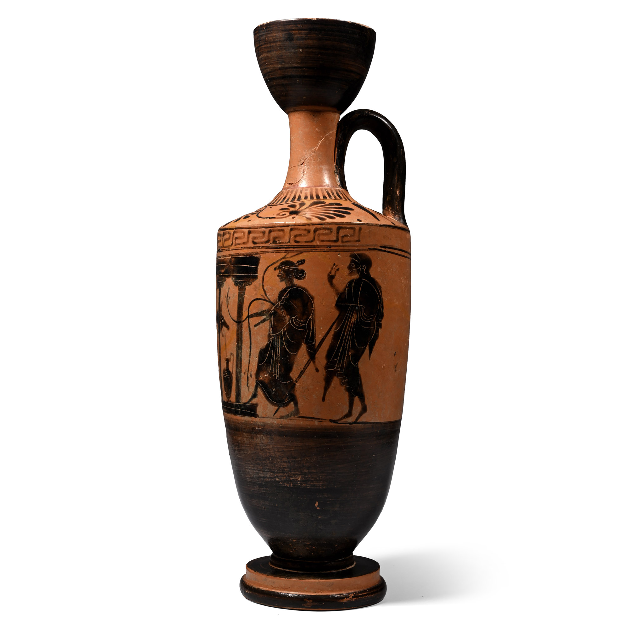 Terracotta Painted Lekythos by the Gela Painter