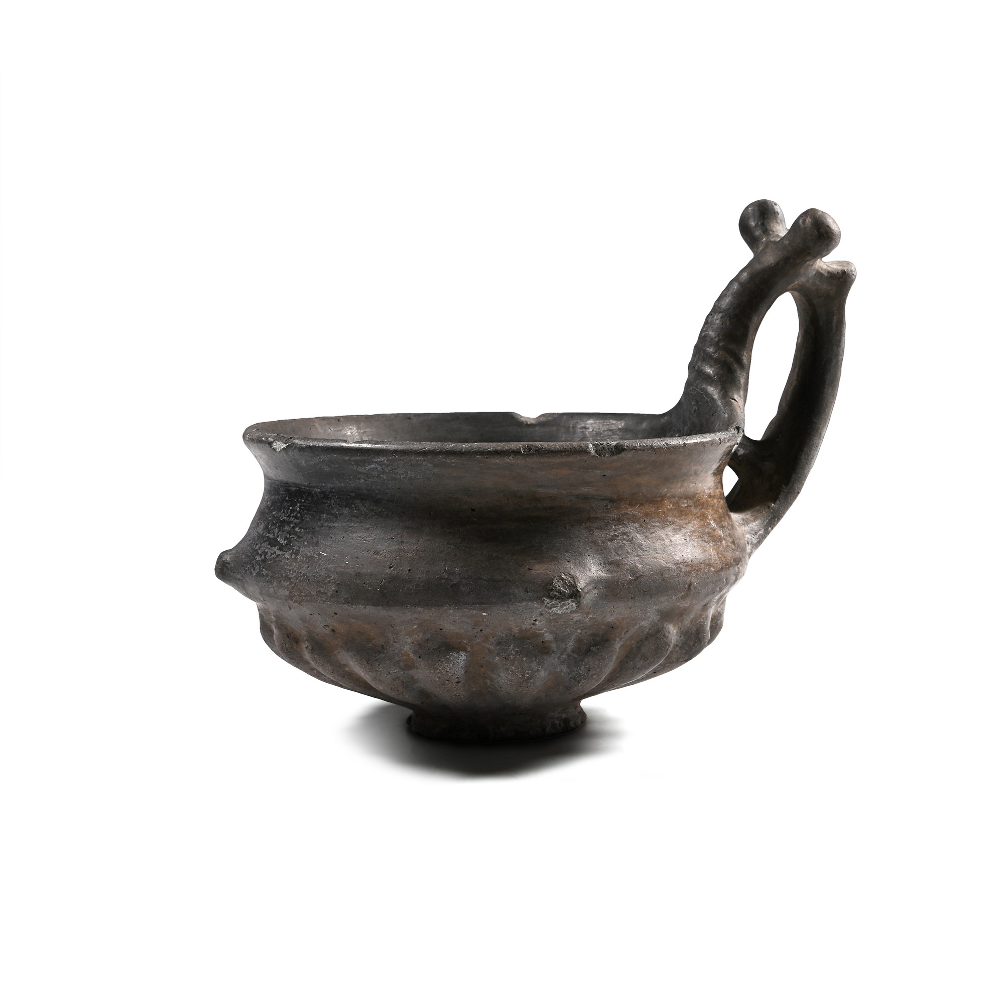 Villanovan Impasto Kyathos with Zoomorphic Handle