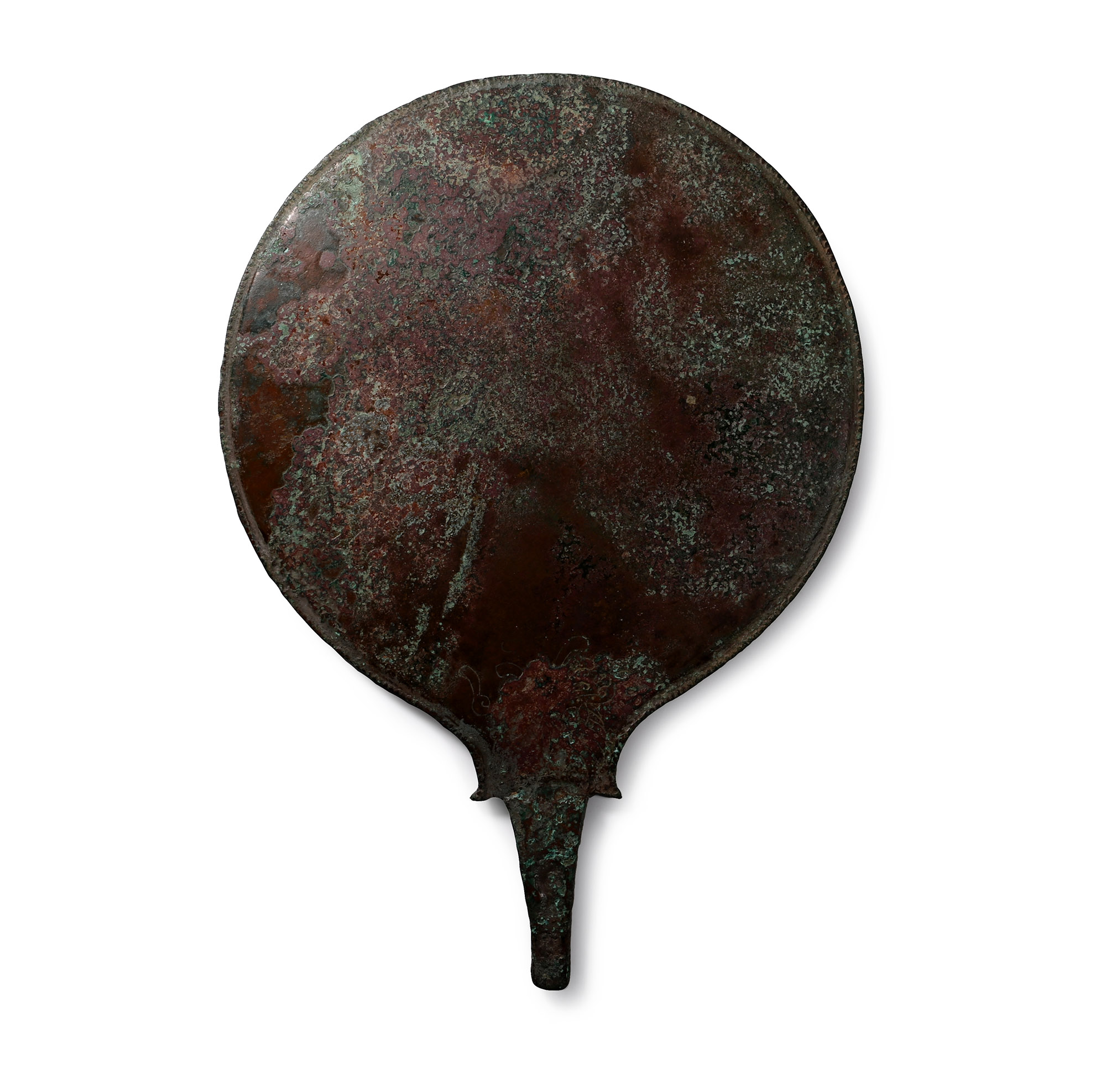 Etruscan Bronze Mirror Depicting Two Male Figures