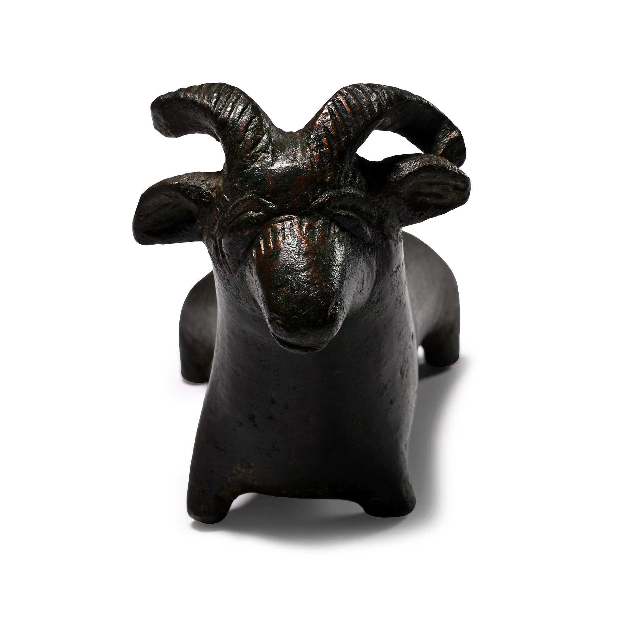 Western Asiatic Bronze Ram-Shaped Kohl Vessel