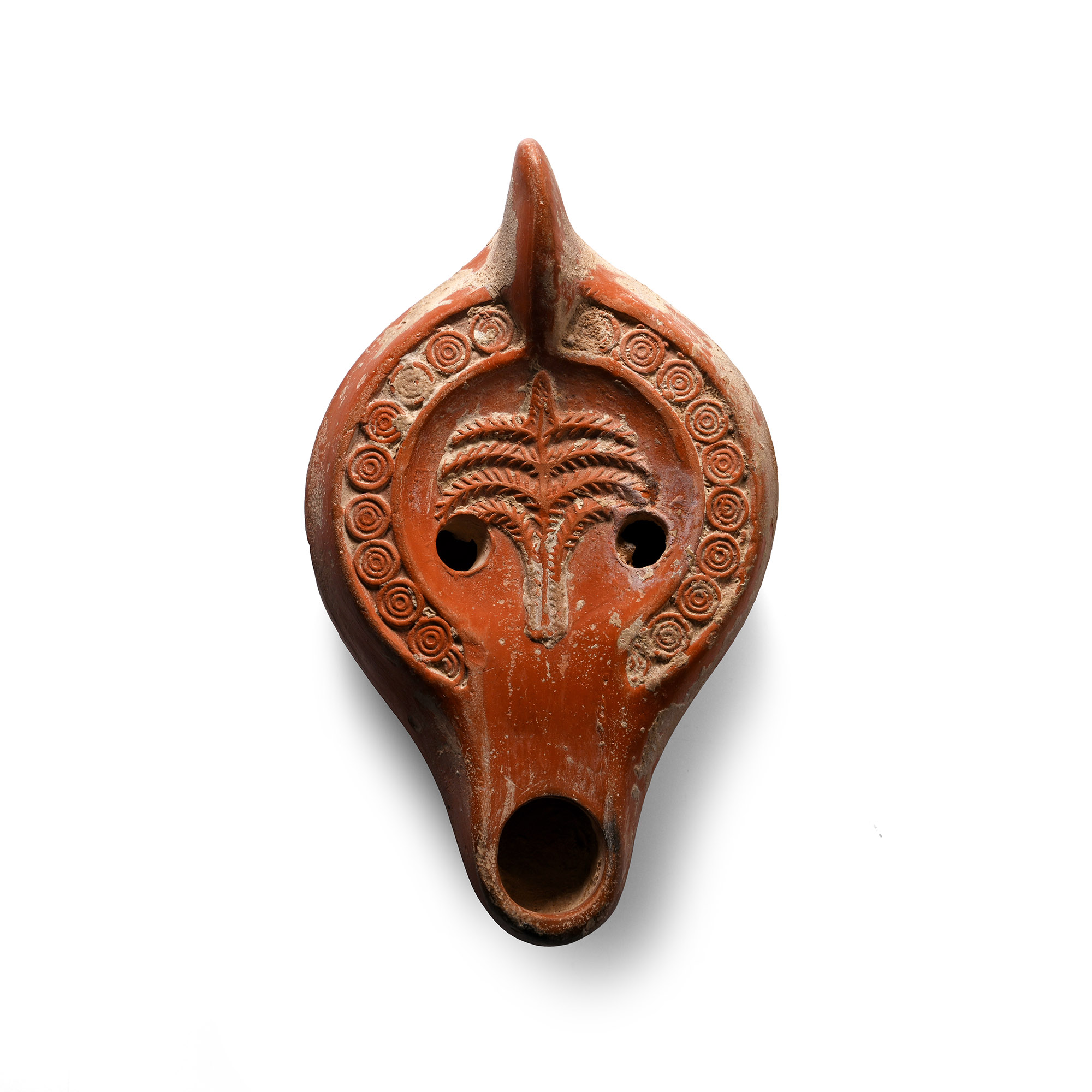 Byzantine Terracotta Oil Lamp with Tree of Life