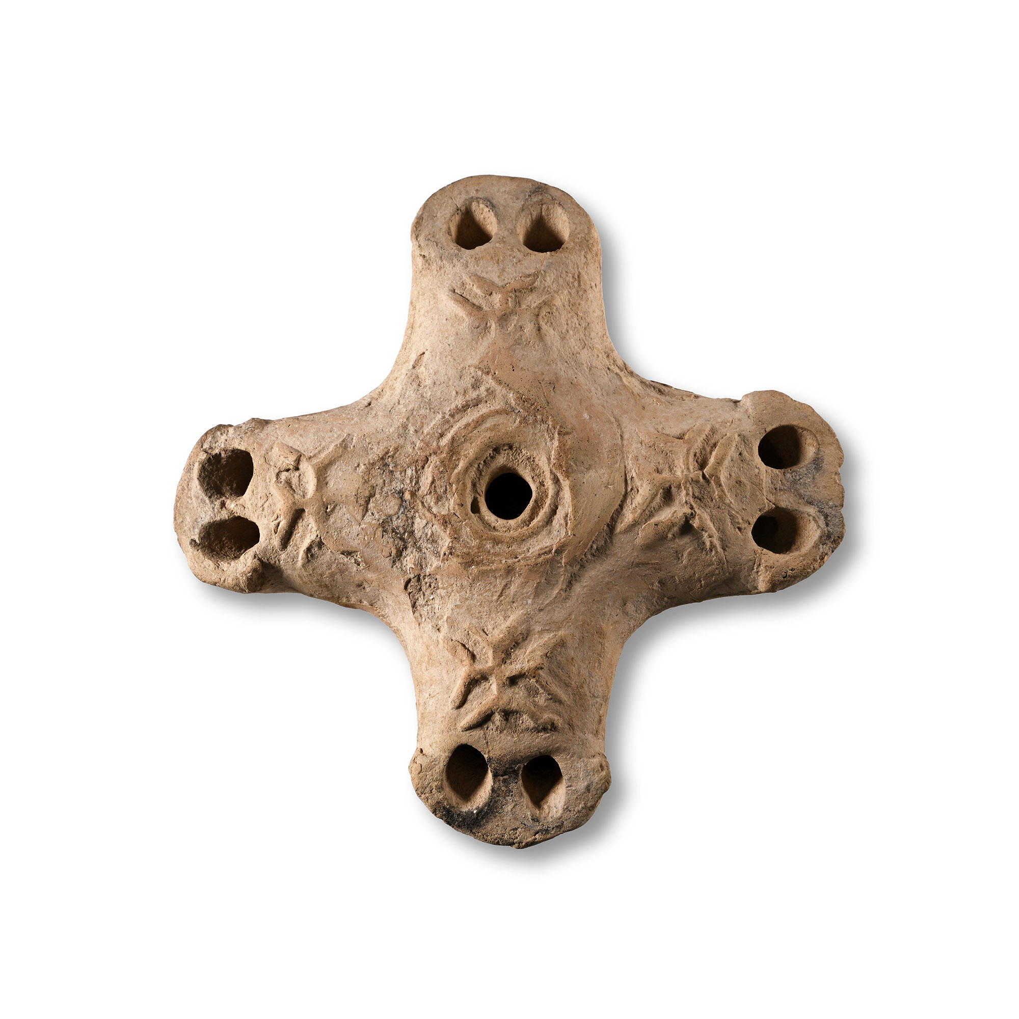 Byzantine Quadruple-Spouted Terracotta Oil Lamp