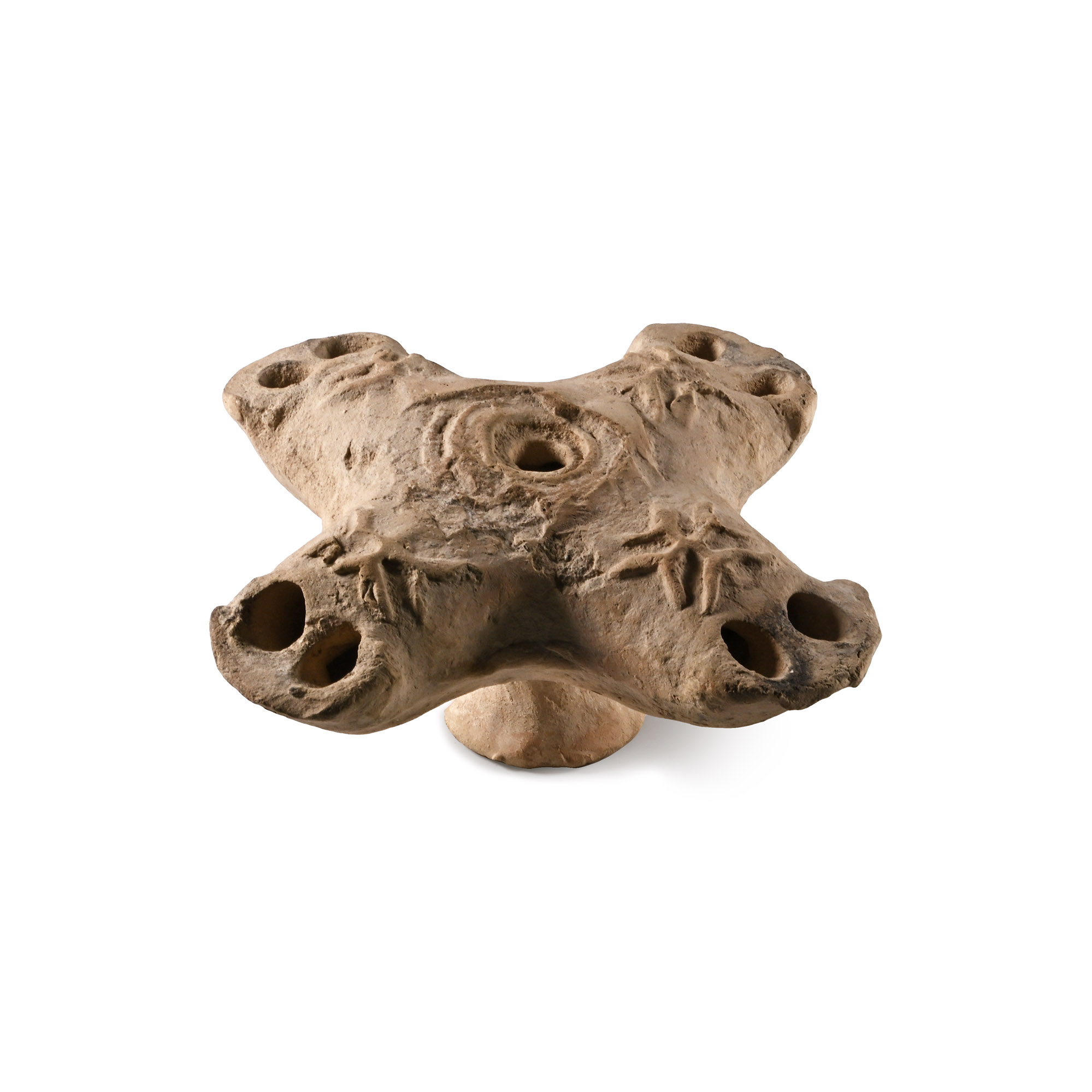 Byzantine Quadruple-Spouted Terracotta Oil Lamp