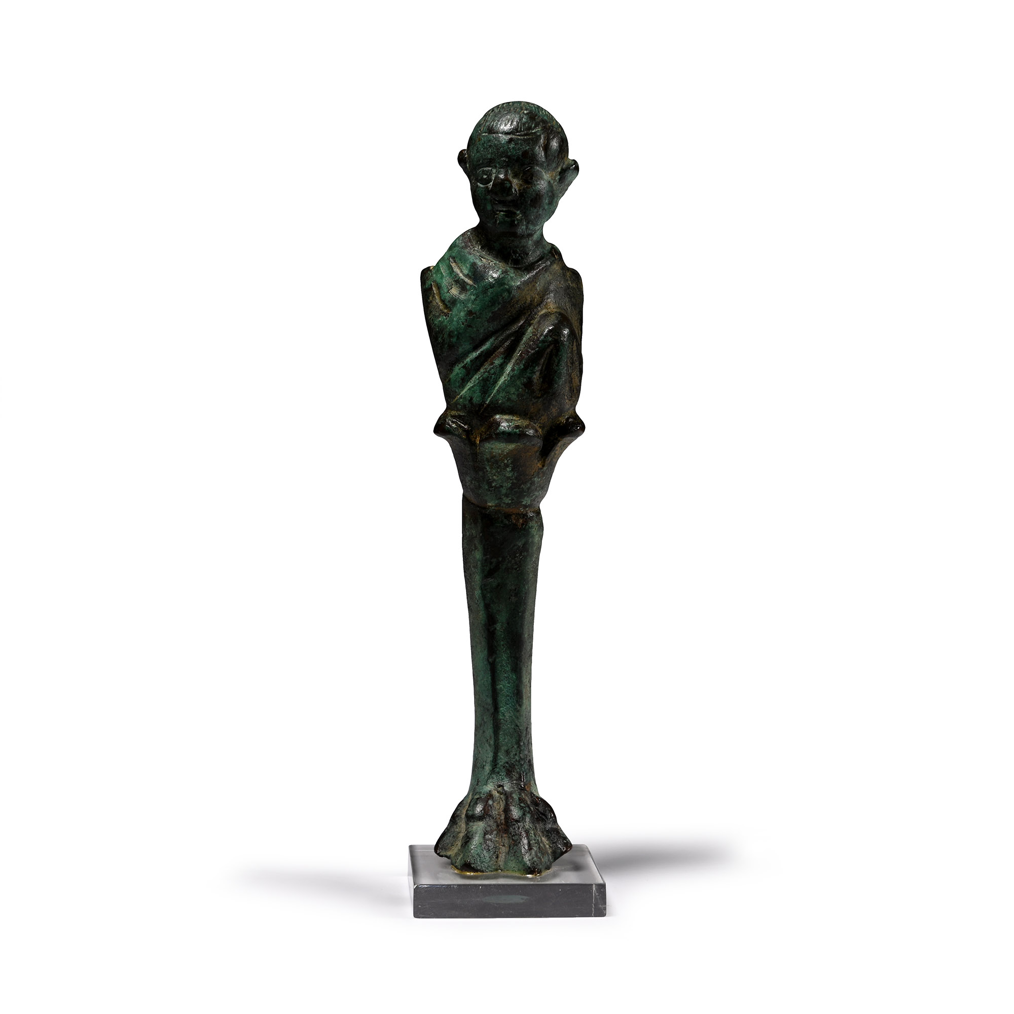 Greek Bronze Furniture Mount with Mime Actor