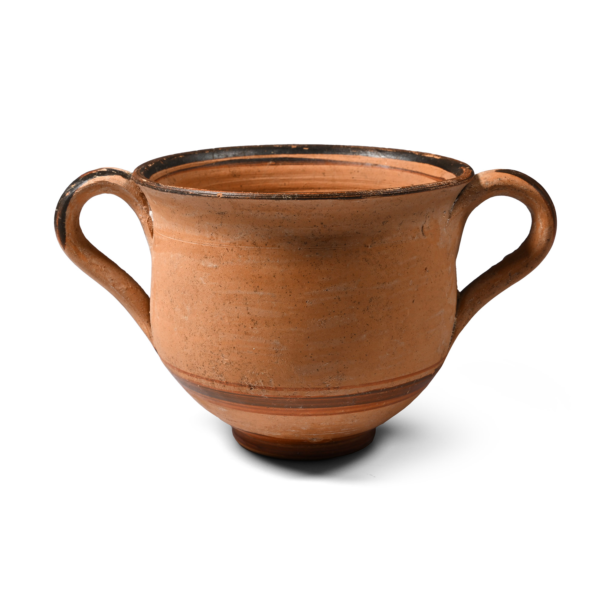 Daunian Terracotta Twin-Handled Cup