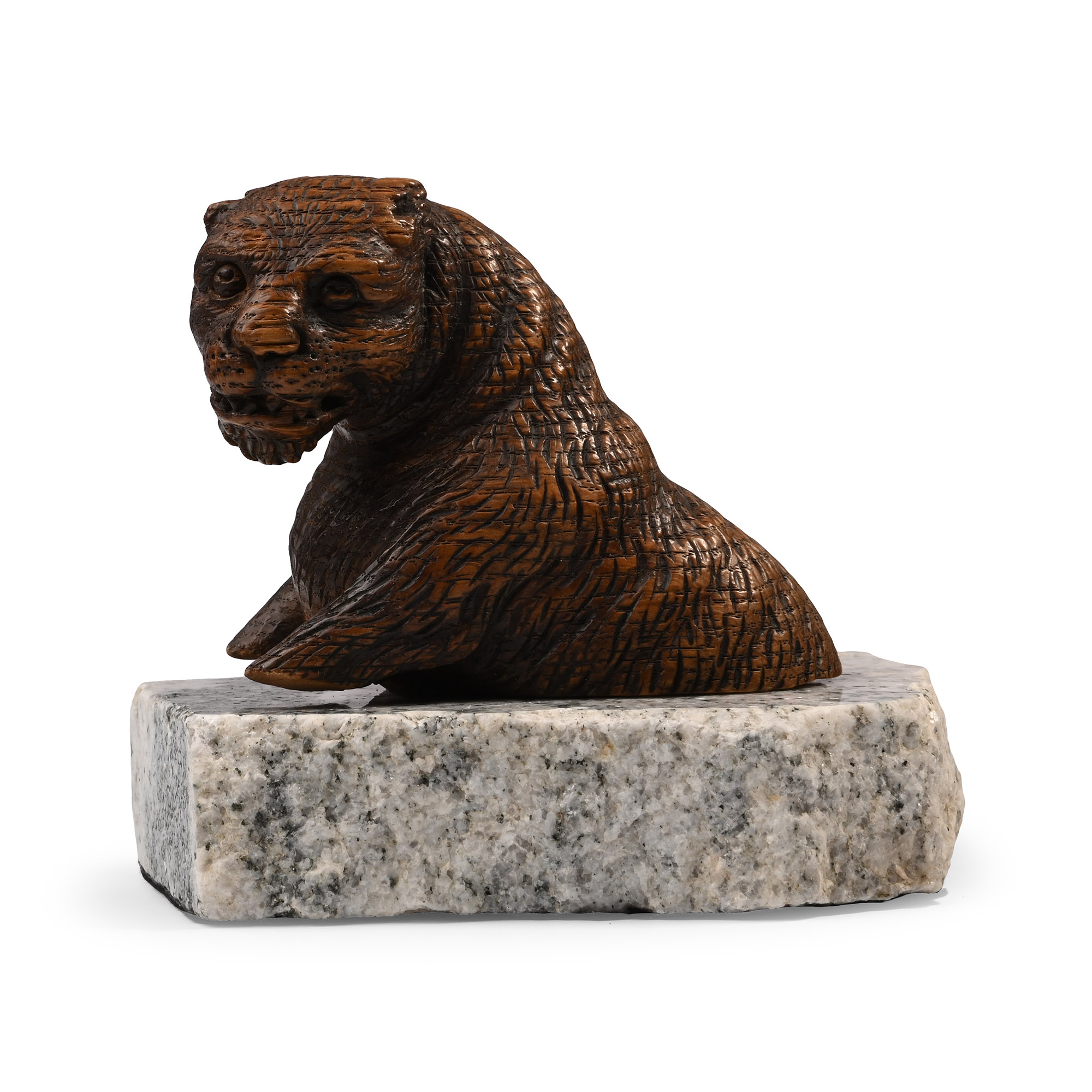 Wood Carving of a Lioness