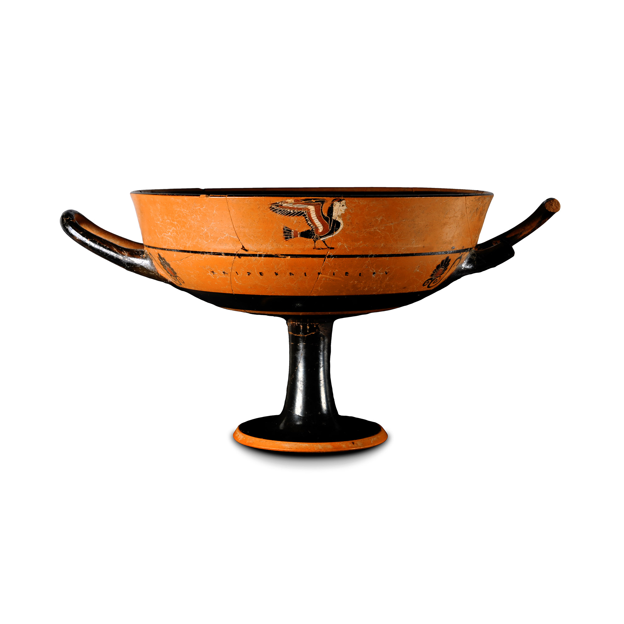 Greek Archaic Black-Figure Kylix with Inscriptions