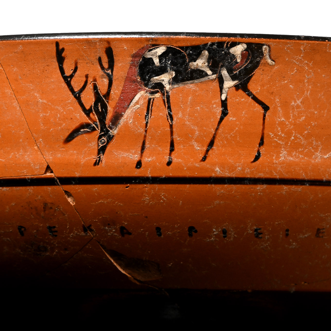 Greek Archaic Black-Figure Kylix with Inscriptions