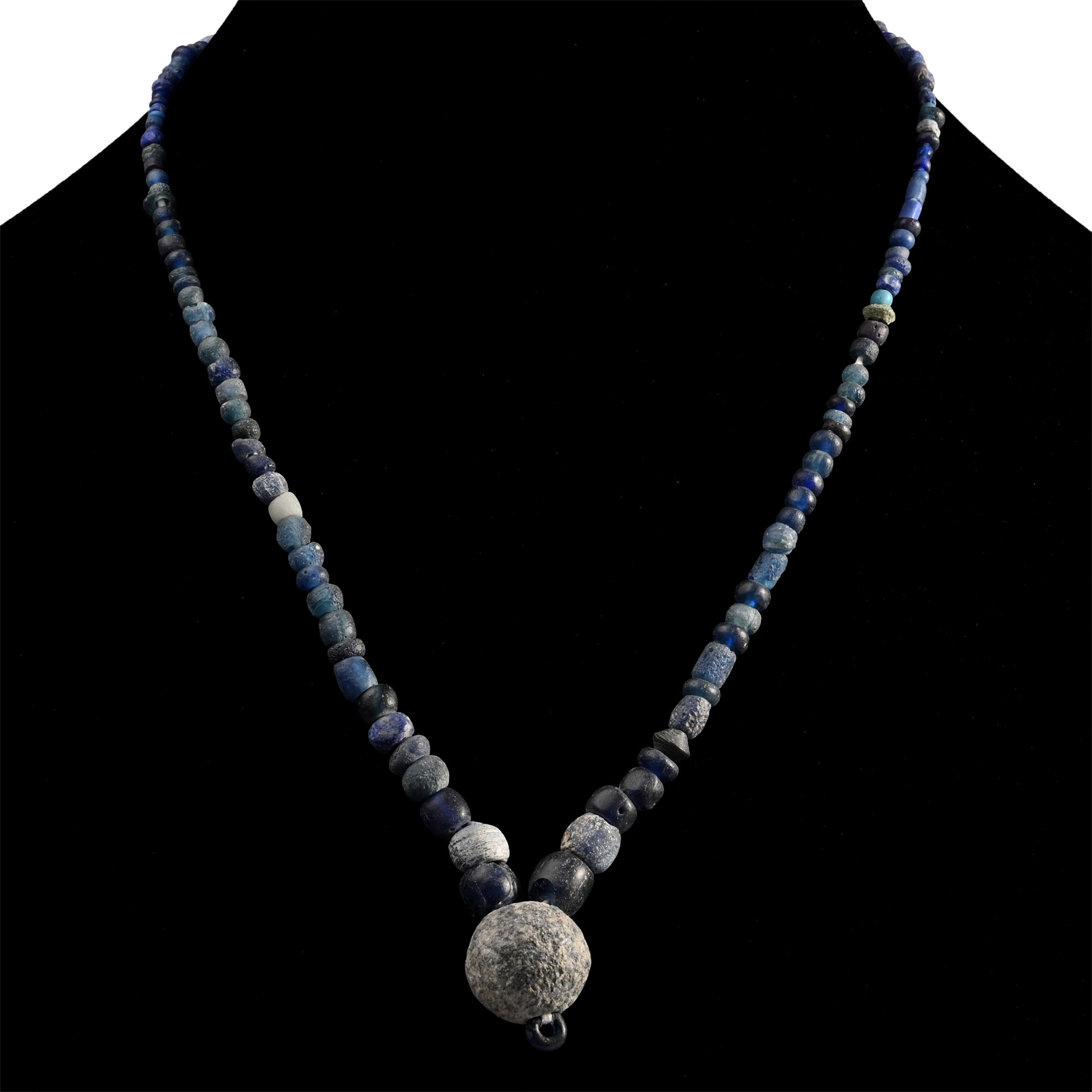 Roman and Other Blue Glass Bead Necklace String