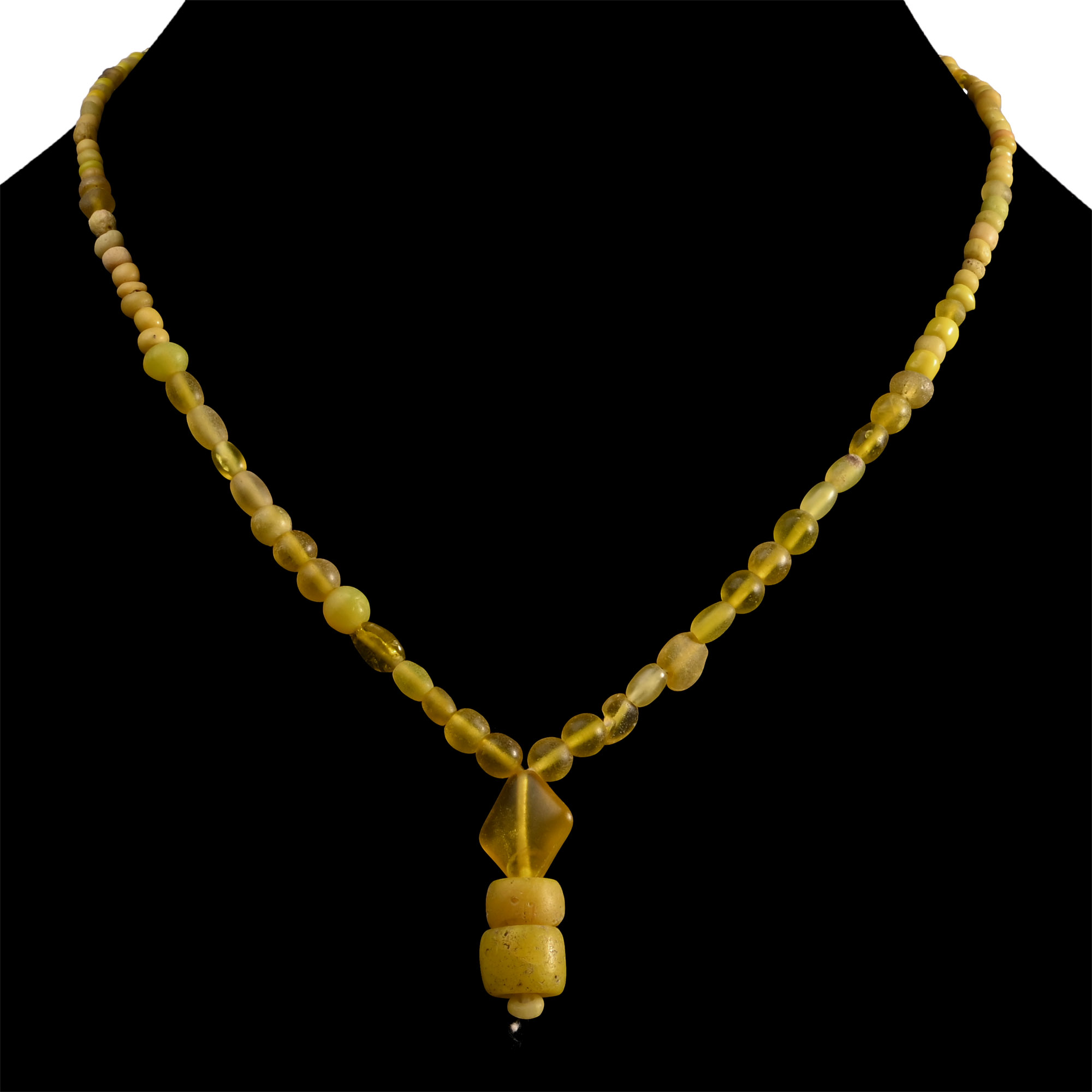 Roman Yellow Glass Bead Necklace String