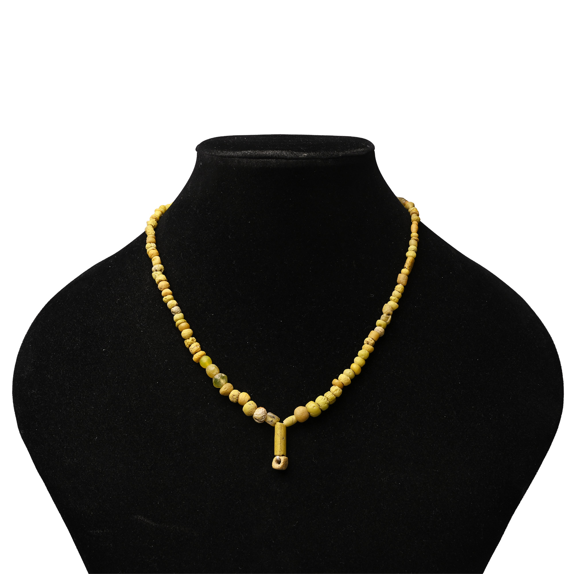 Roman Yellow Glass Bead Necklace String