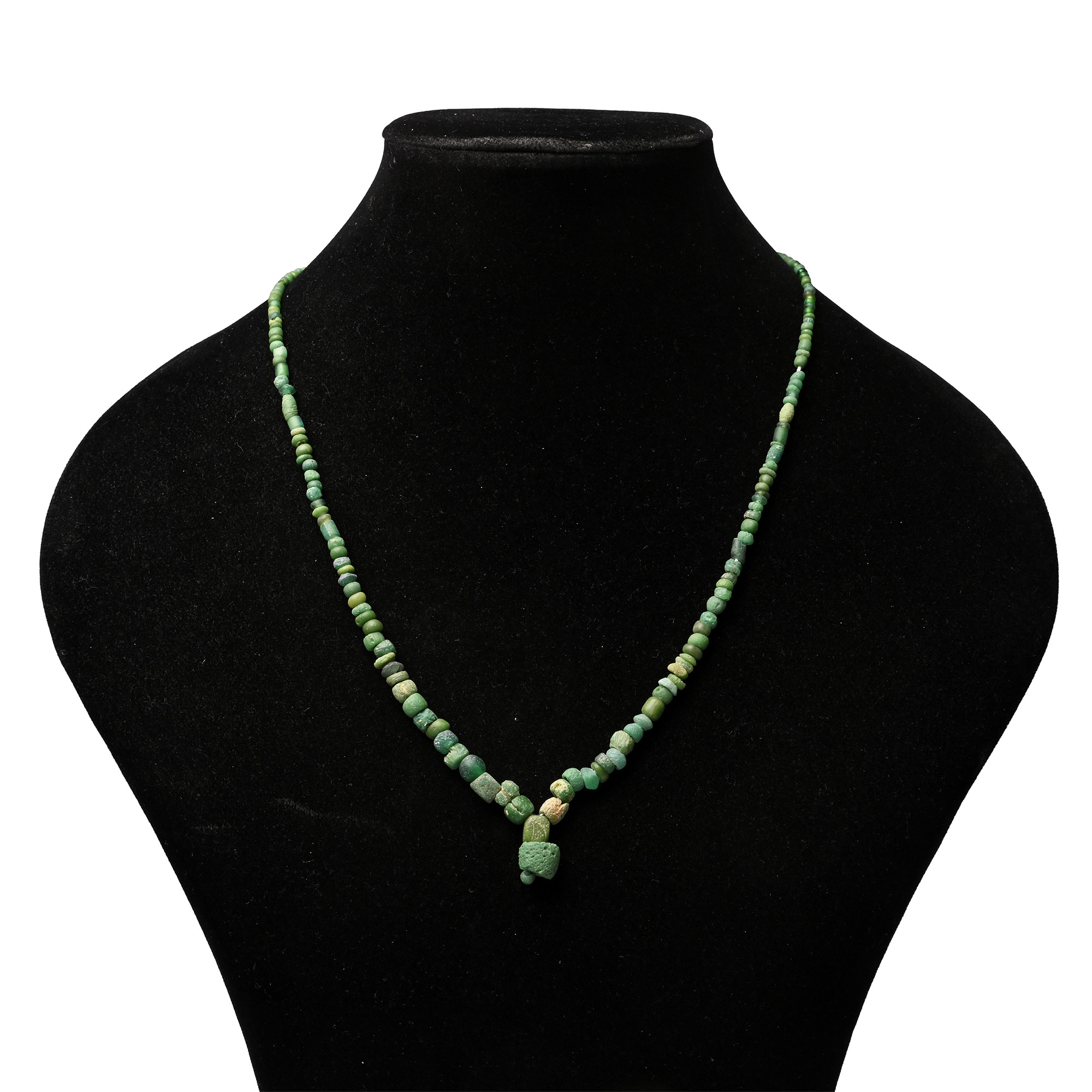 Roman Green Glass Bead Necklace String