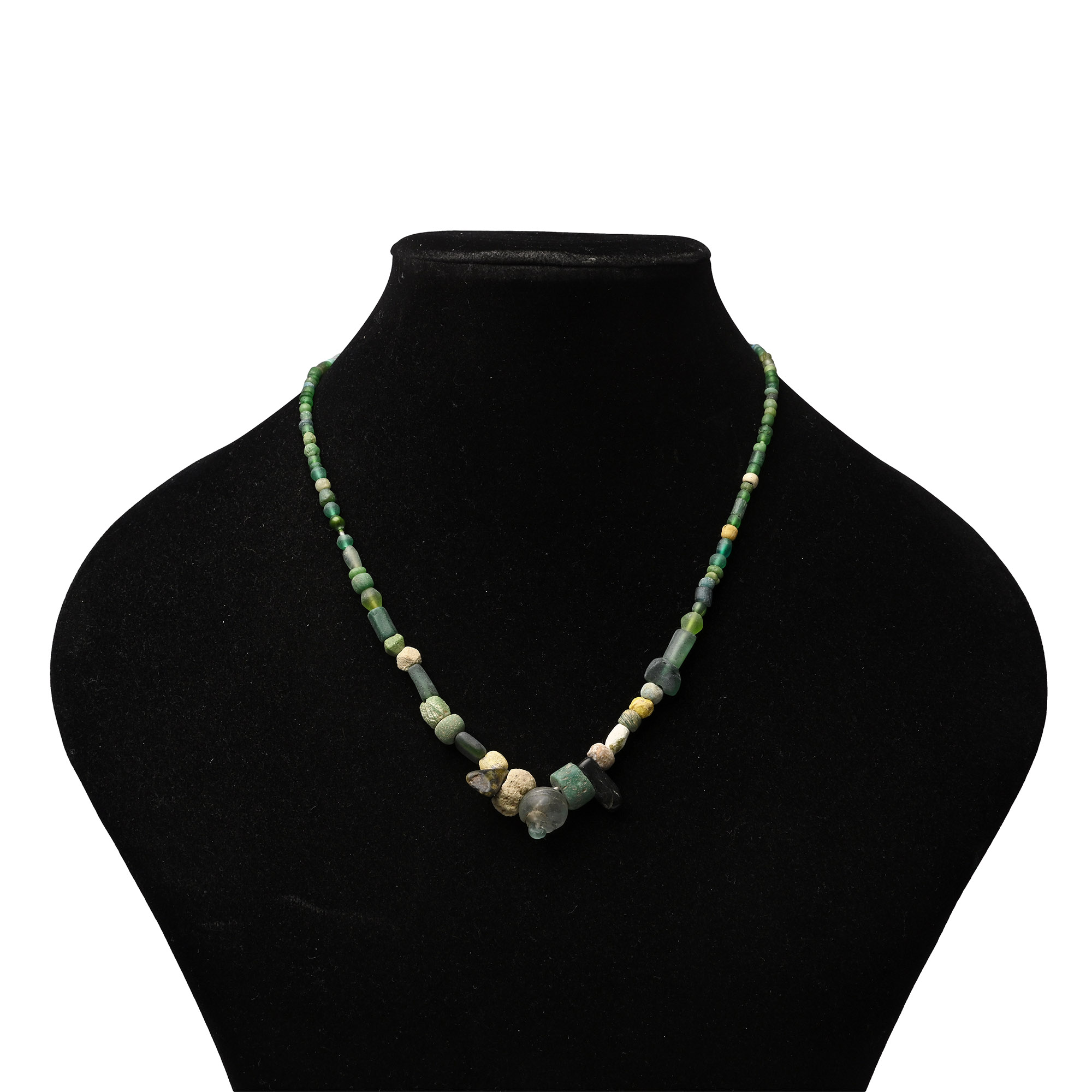 Roman Green Glass Bead Necklace String