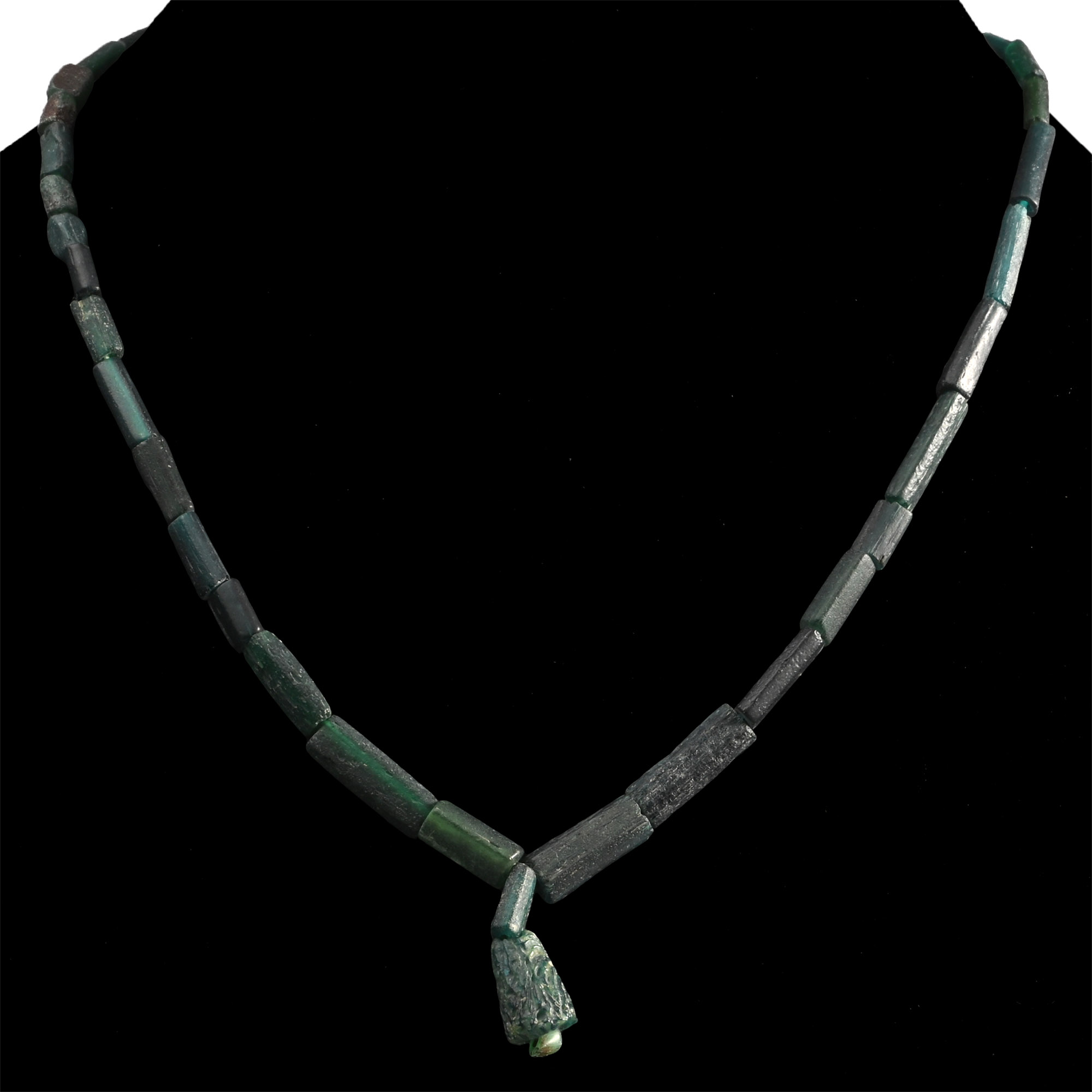 Roman Green Glass Bead Necklace String