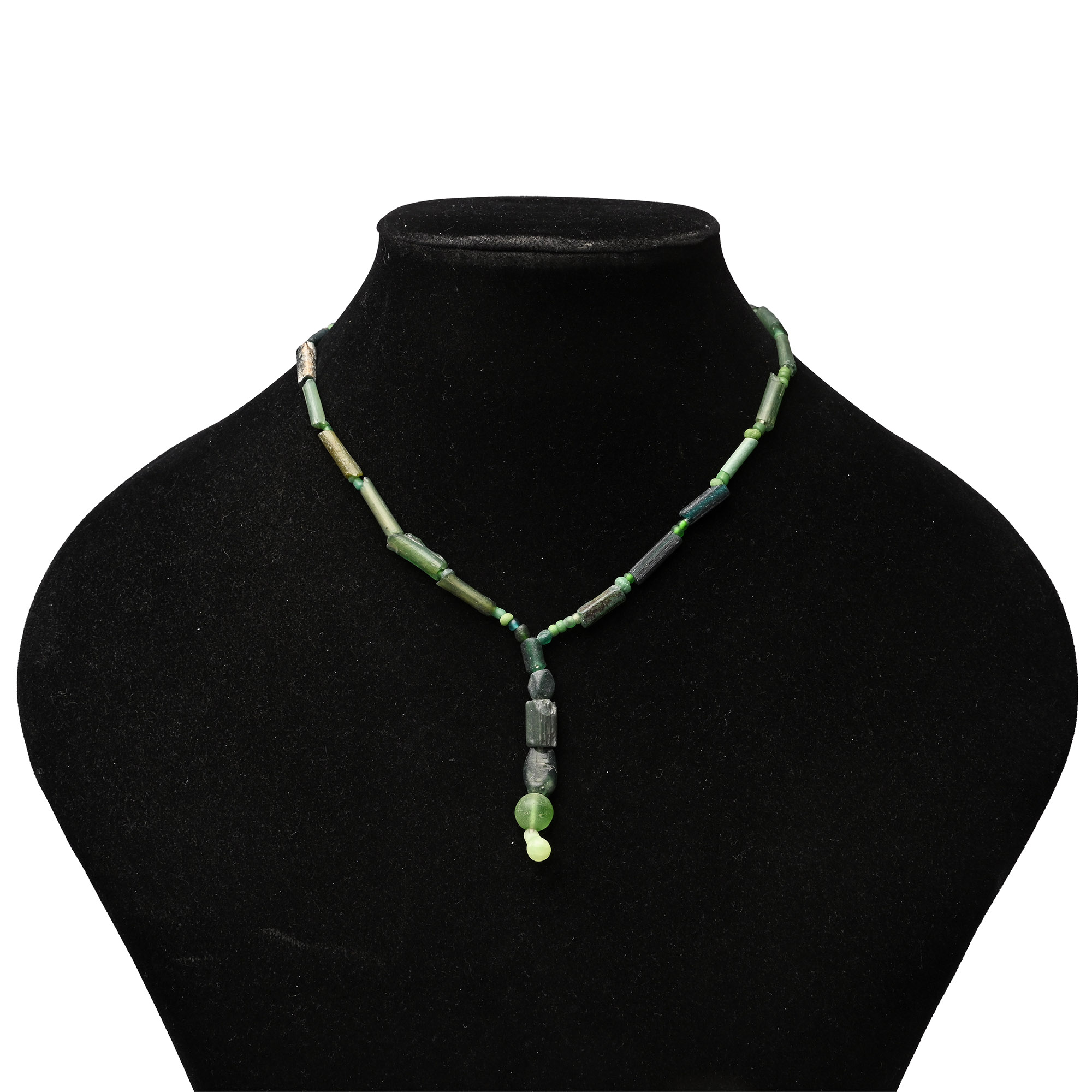 Roman Green Glass Bead Necklace String