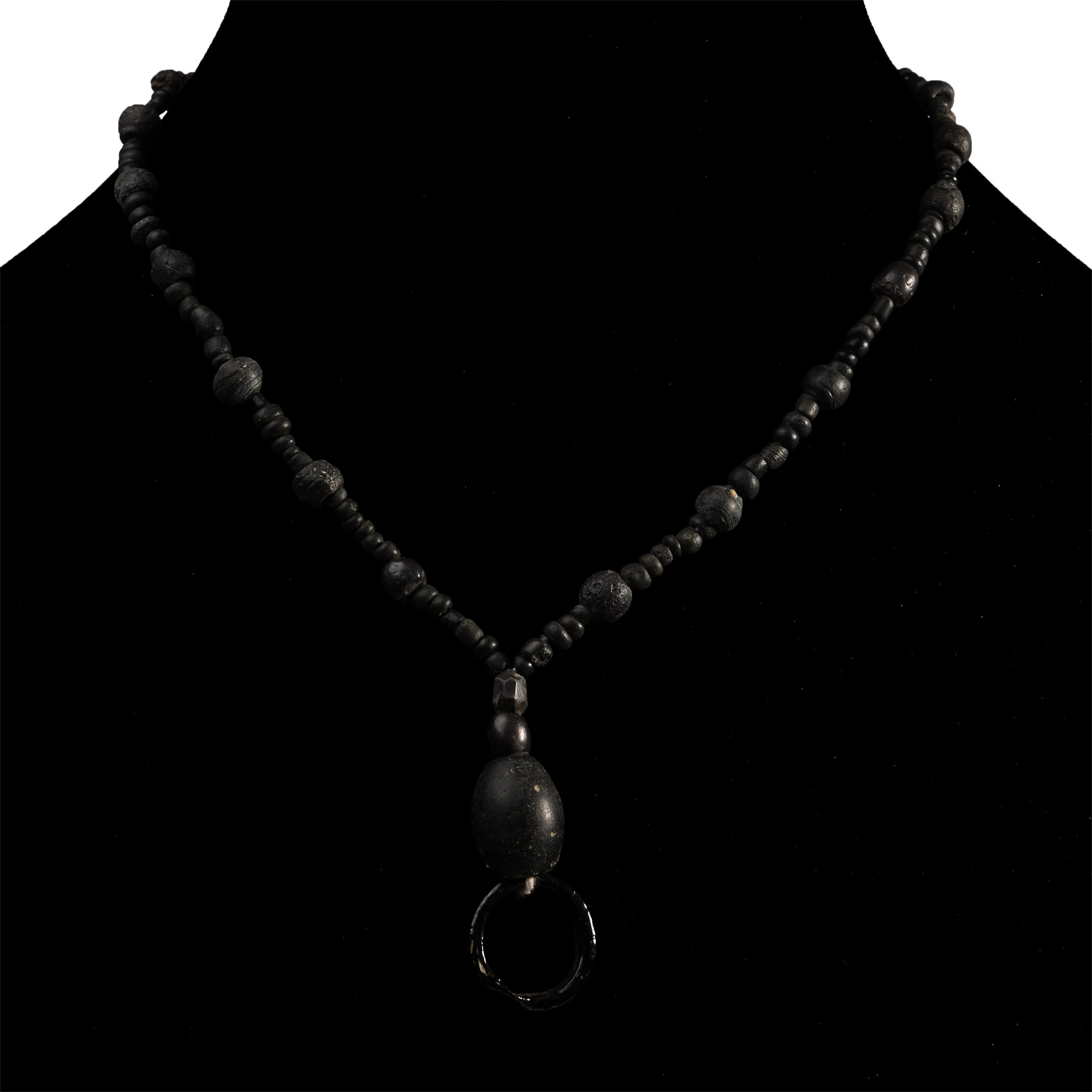 Roman Black Glass Bead Necklace String