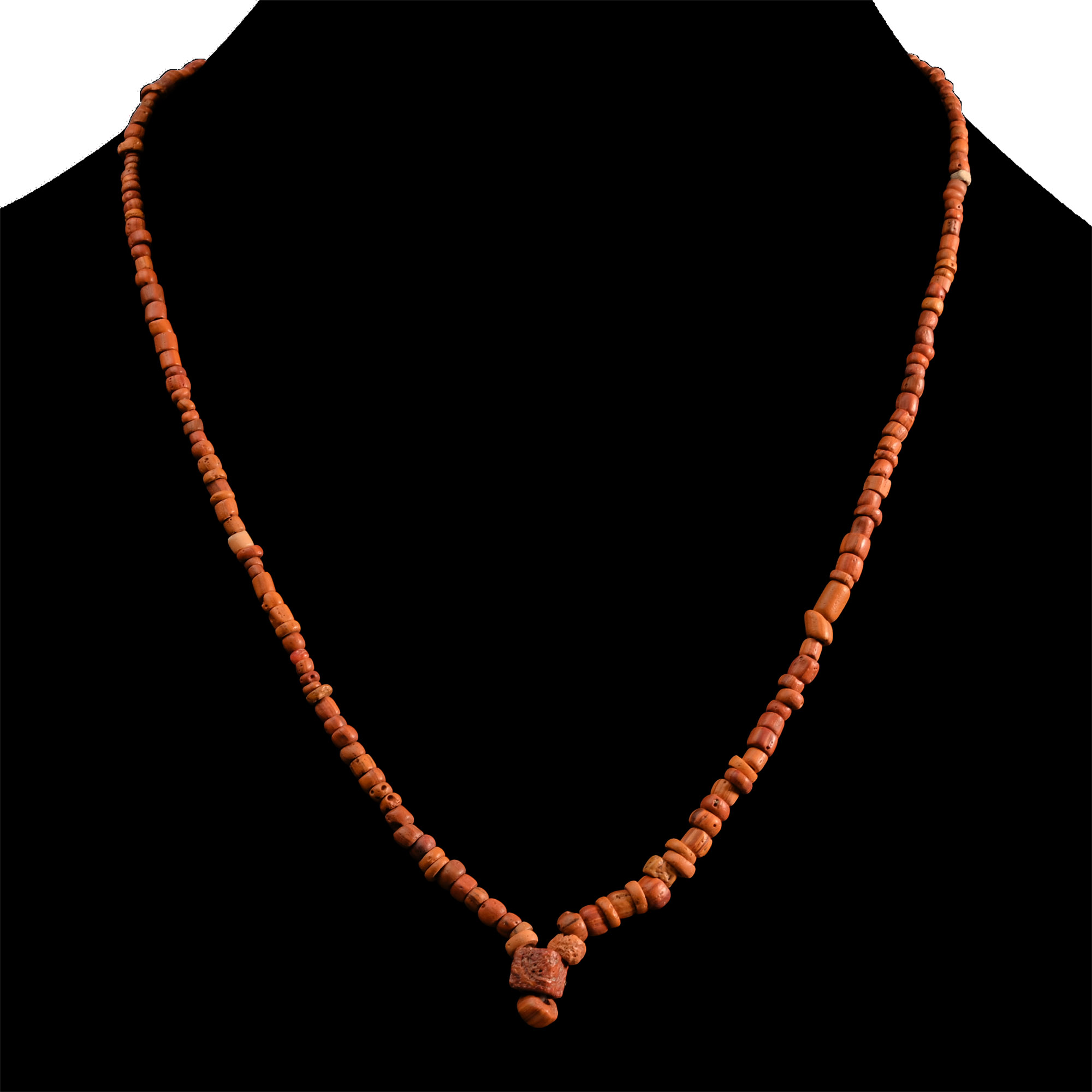 Western Asiatic Orange Glass and Other Bead Necklace String