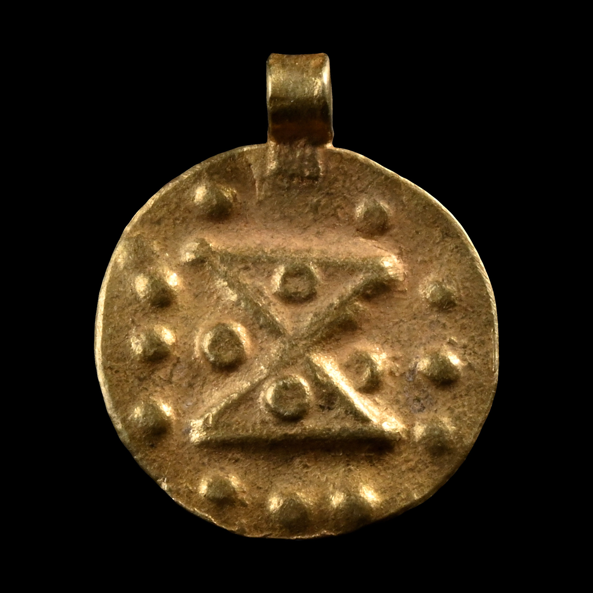 Dark Age Gold Repousse Pendant