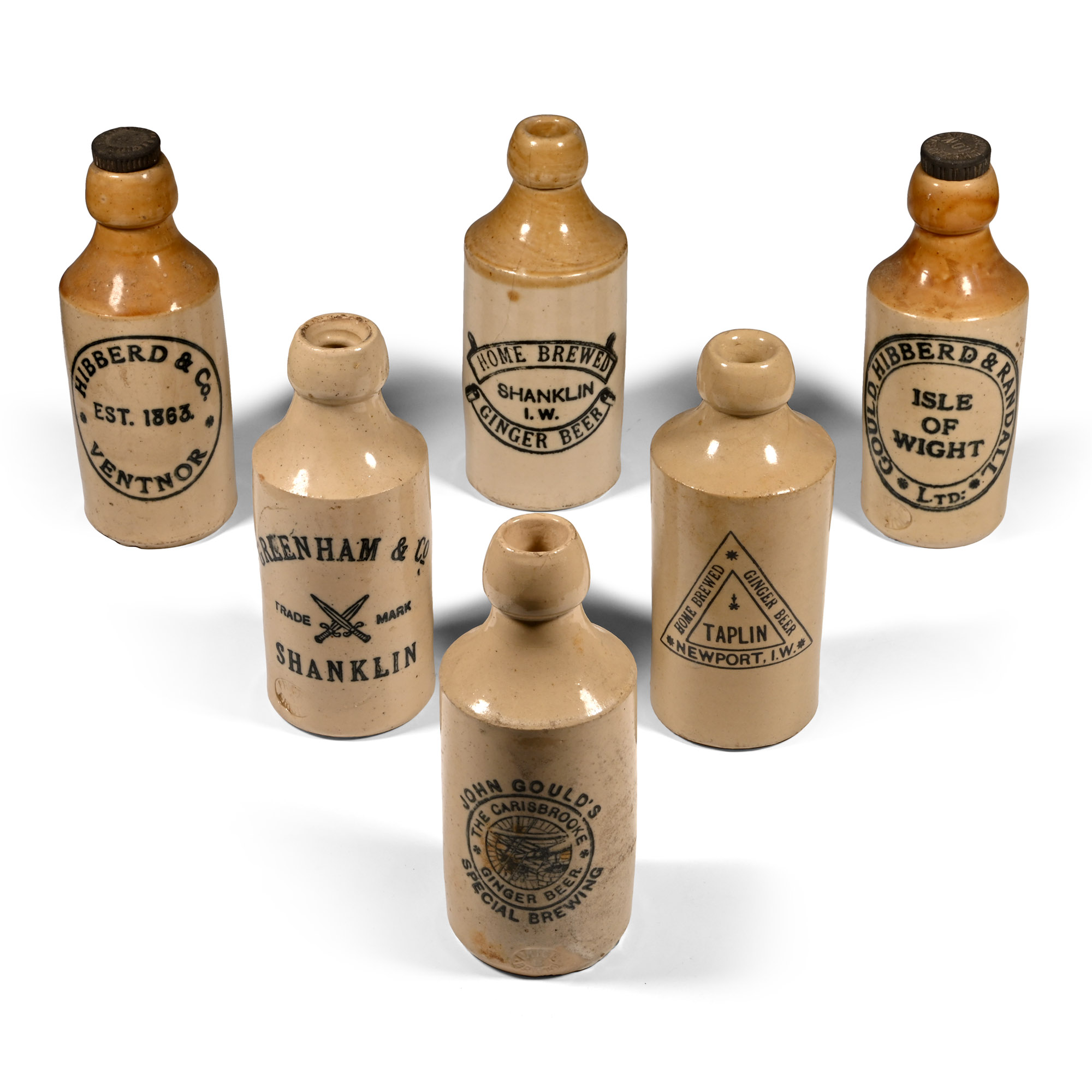 Antique Isle of Wight Ginger Beer Bottle Collection