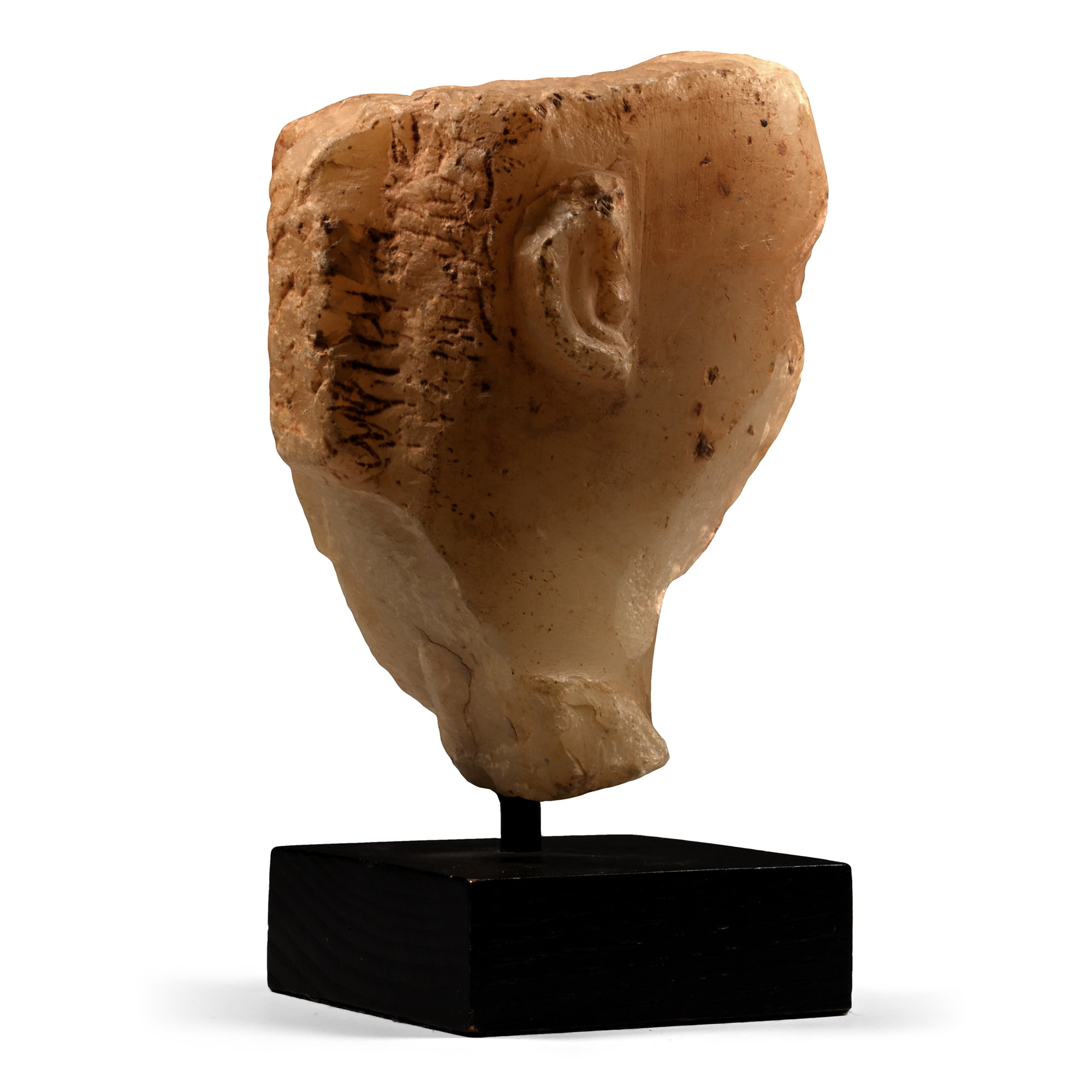 South Arabian Alabaster Head of a Man