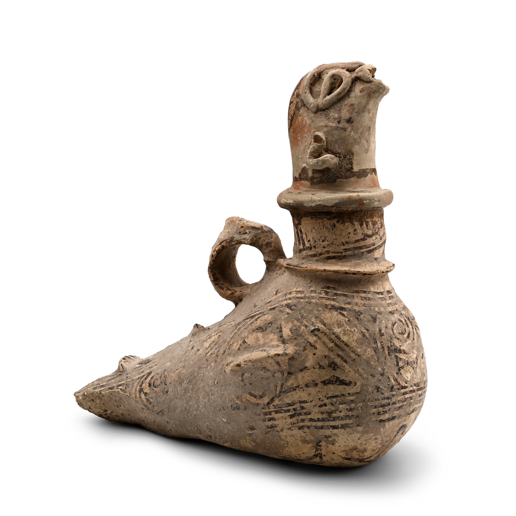 Western Asiatic Terracotta Vessel with Bird Head