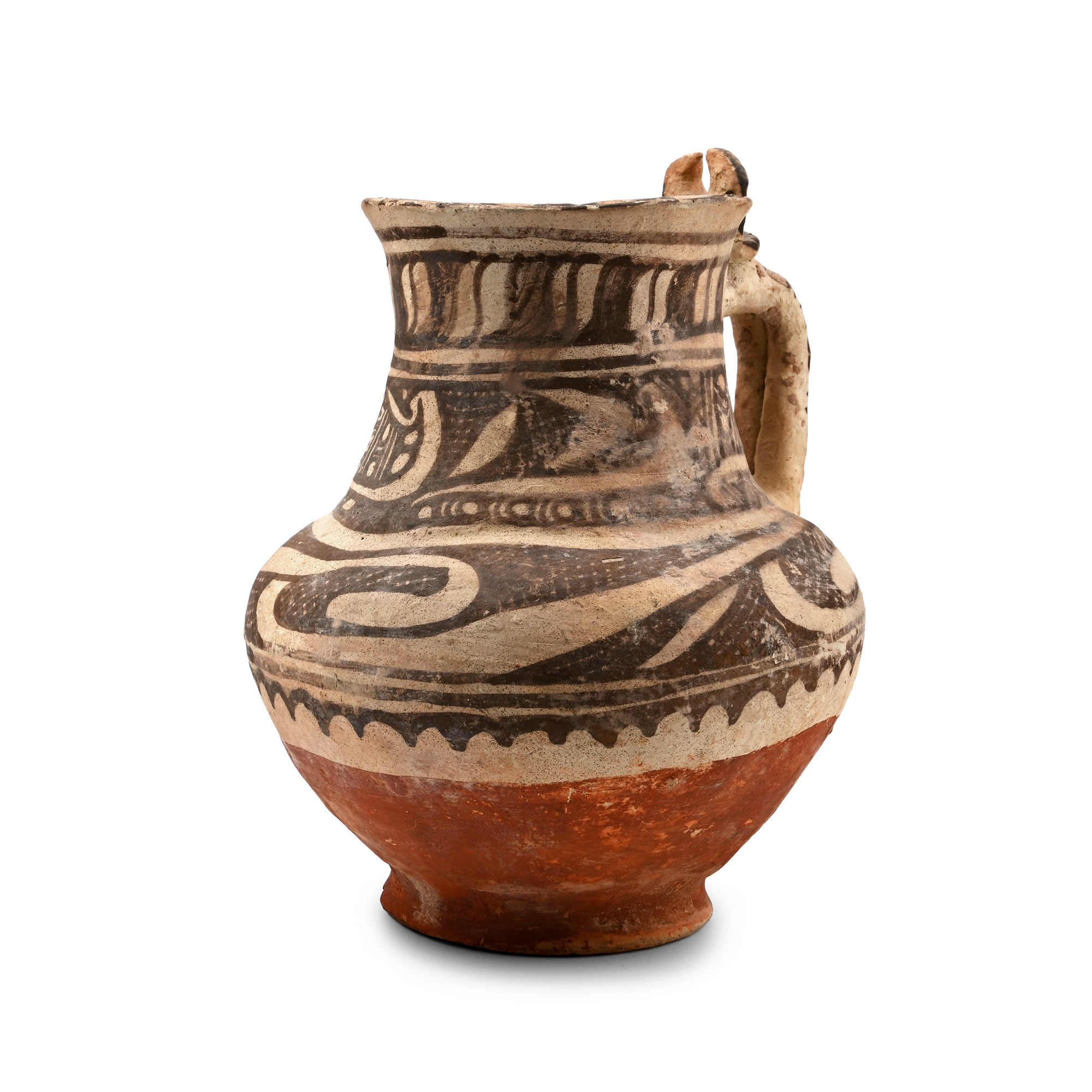 Large Western Asiatic Terracotta Painted Jug