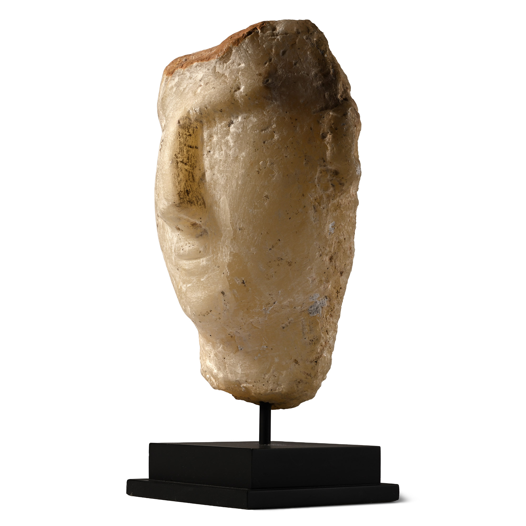 South Arabian Alabaster Head of a Woman