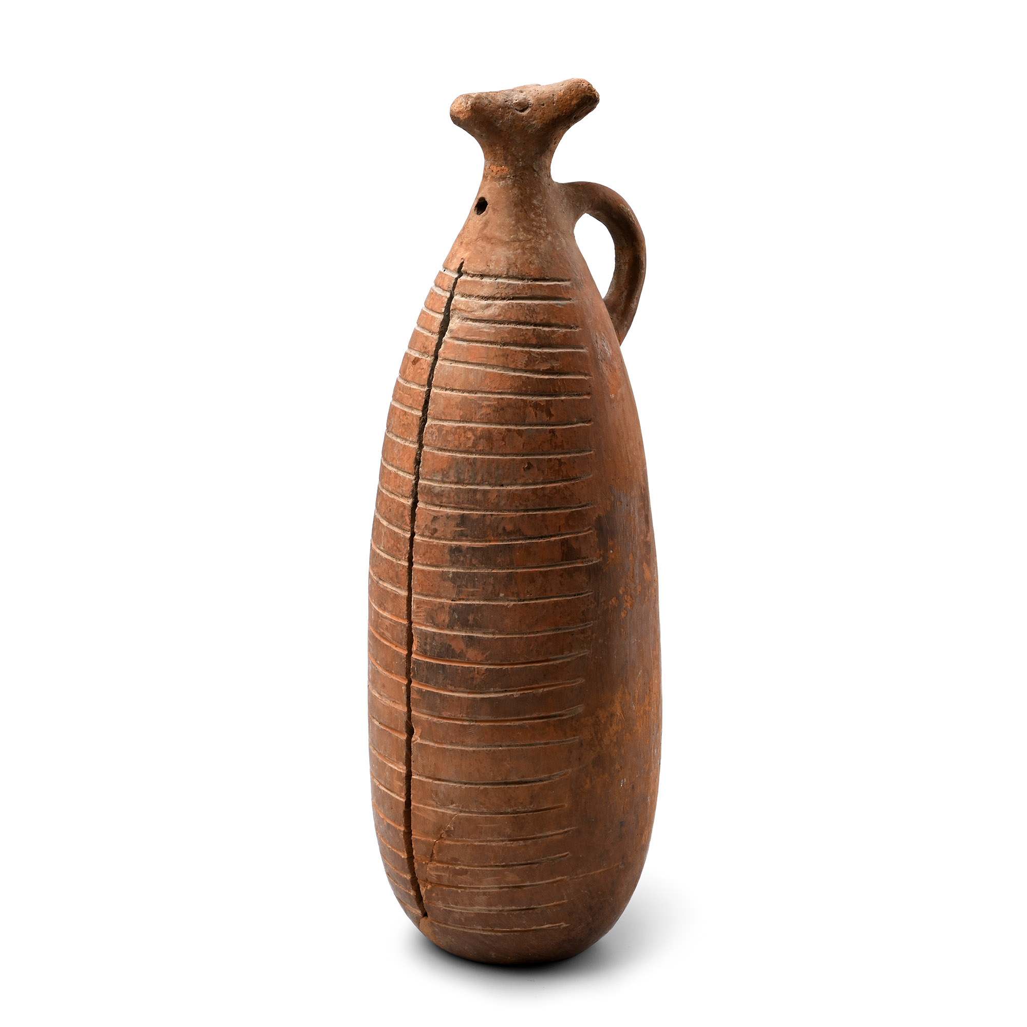 Mesopotamian Terracotta Jug with Animal Head