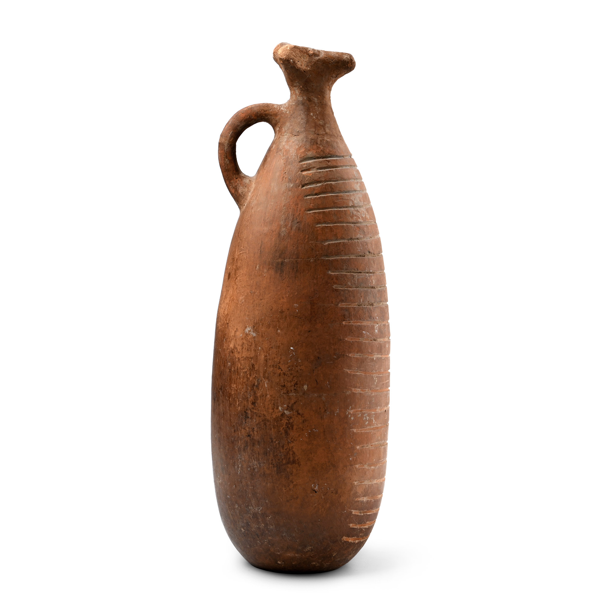 Mesopotamian Terracotta Jug with Animal Head