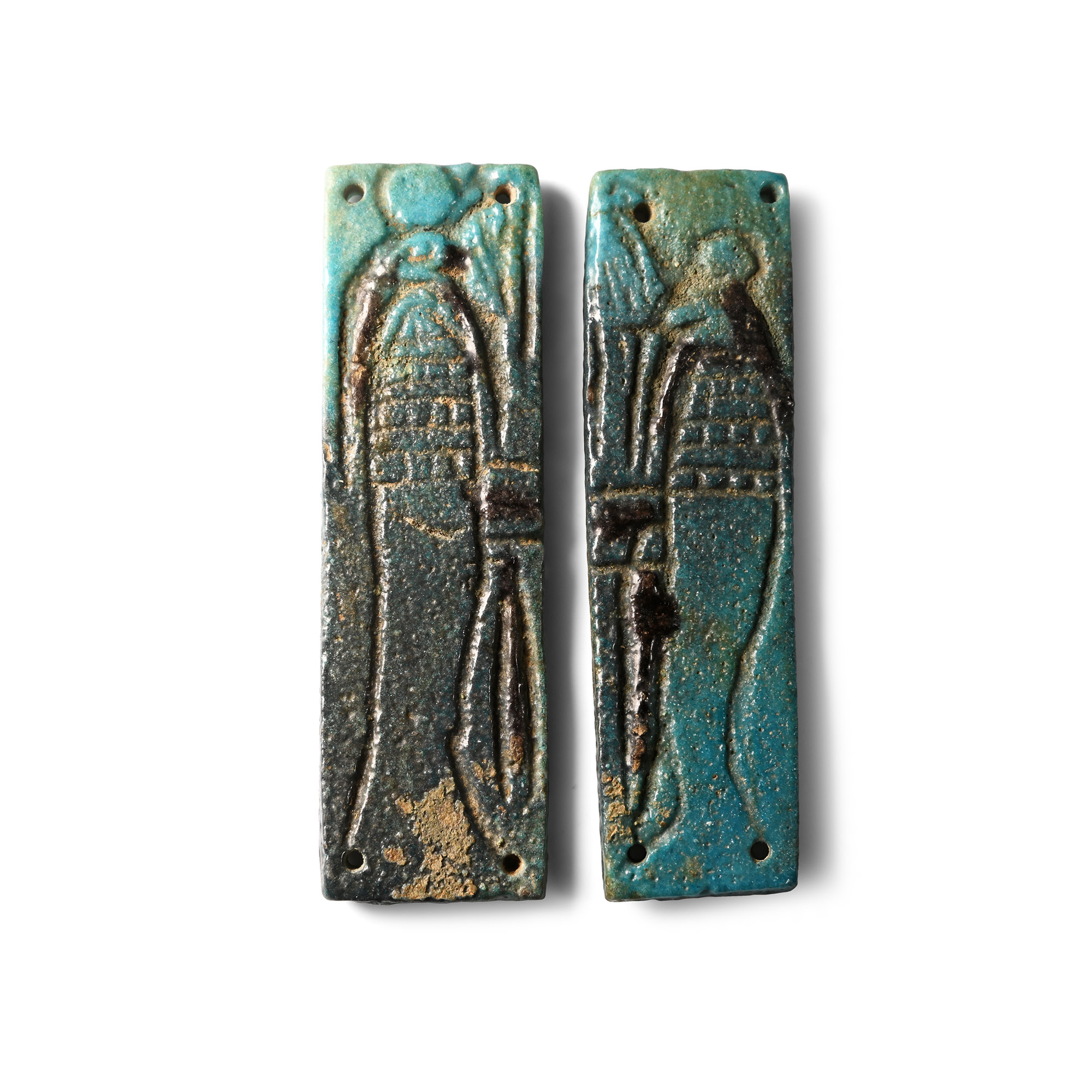 Egyptian Blue Faience Sons of Horus Plaques