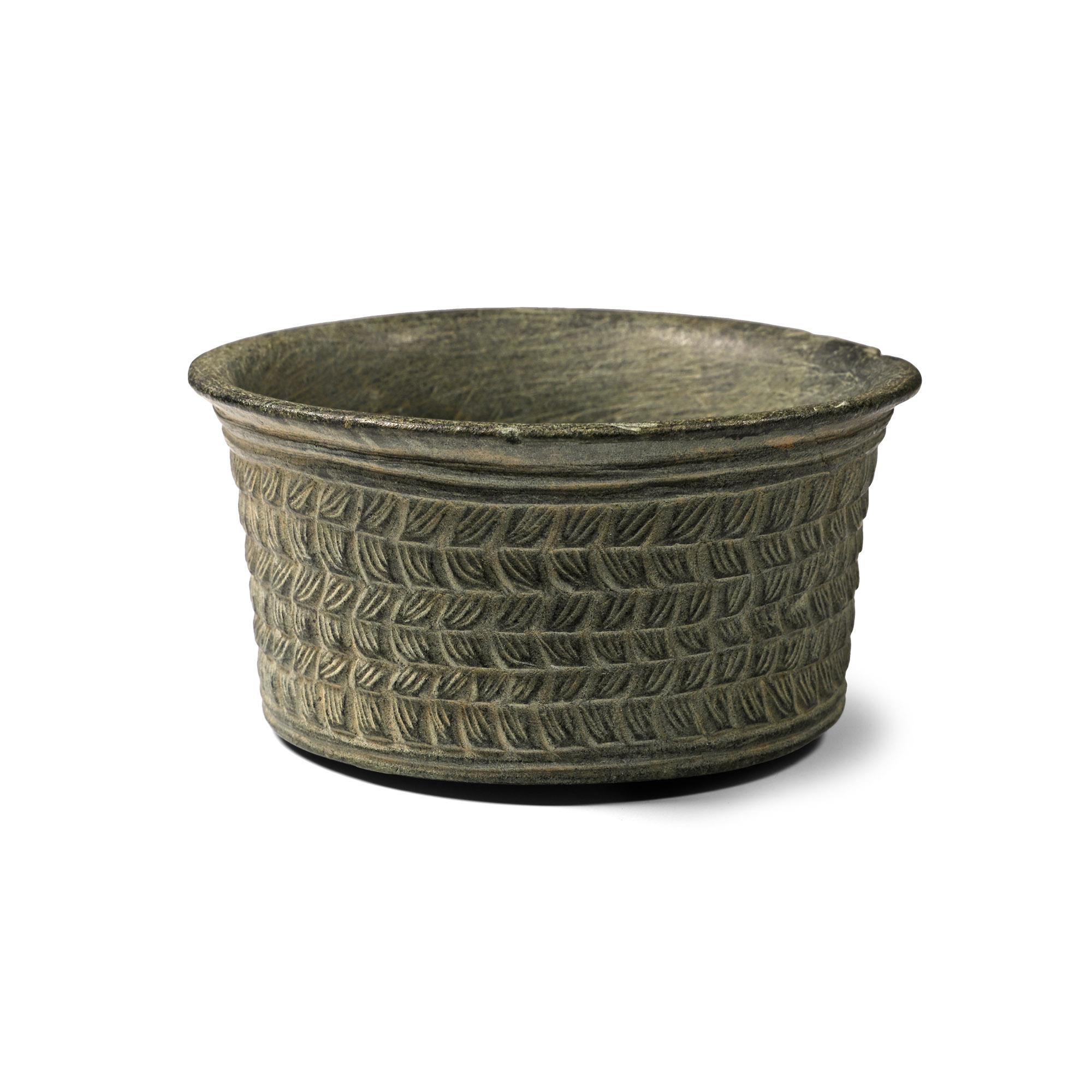 Bactrian Stone Bowl with Wavy Design