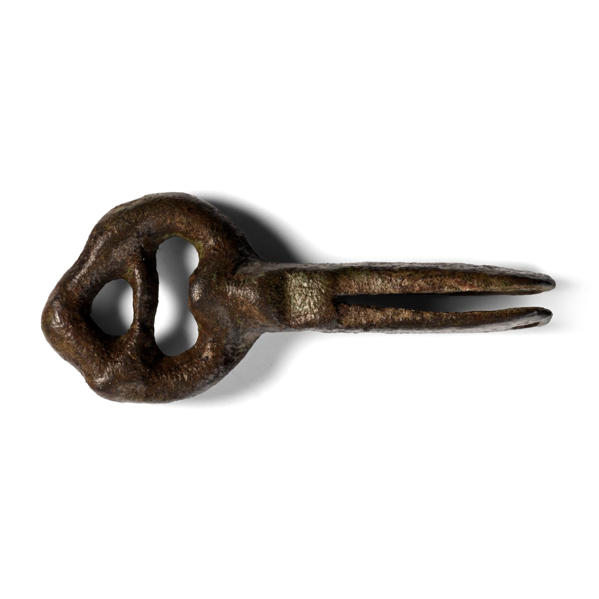 Anglo-Saxon Bronze Strap End with Beast Loop Finial