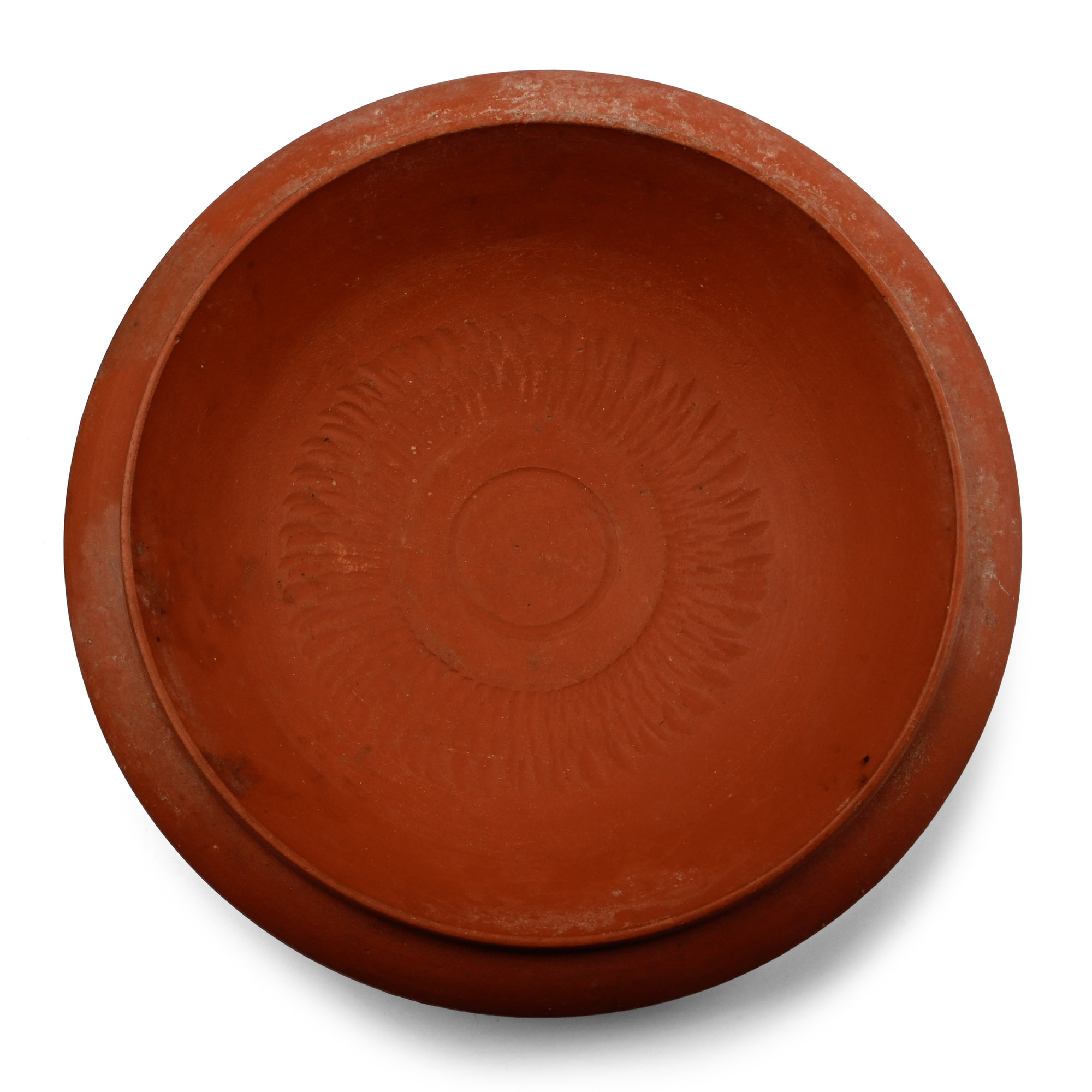 Roman Redware Bowl with Flaming Sun Design