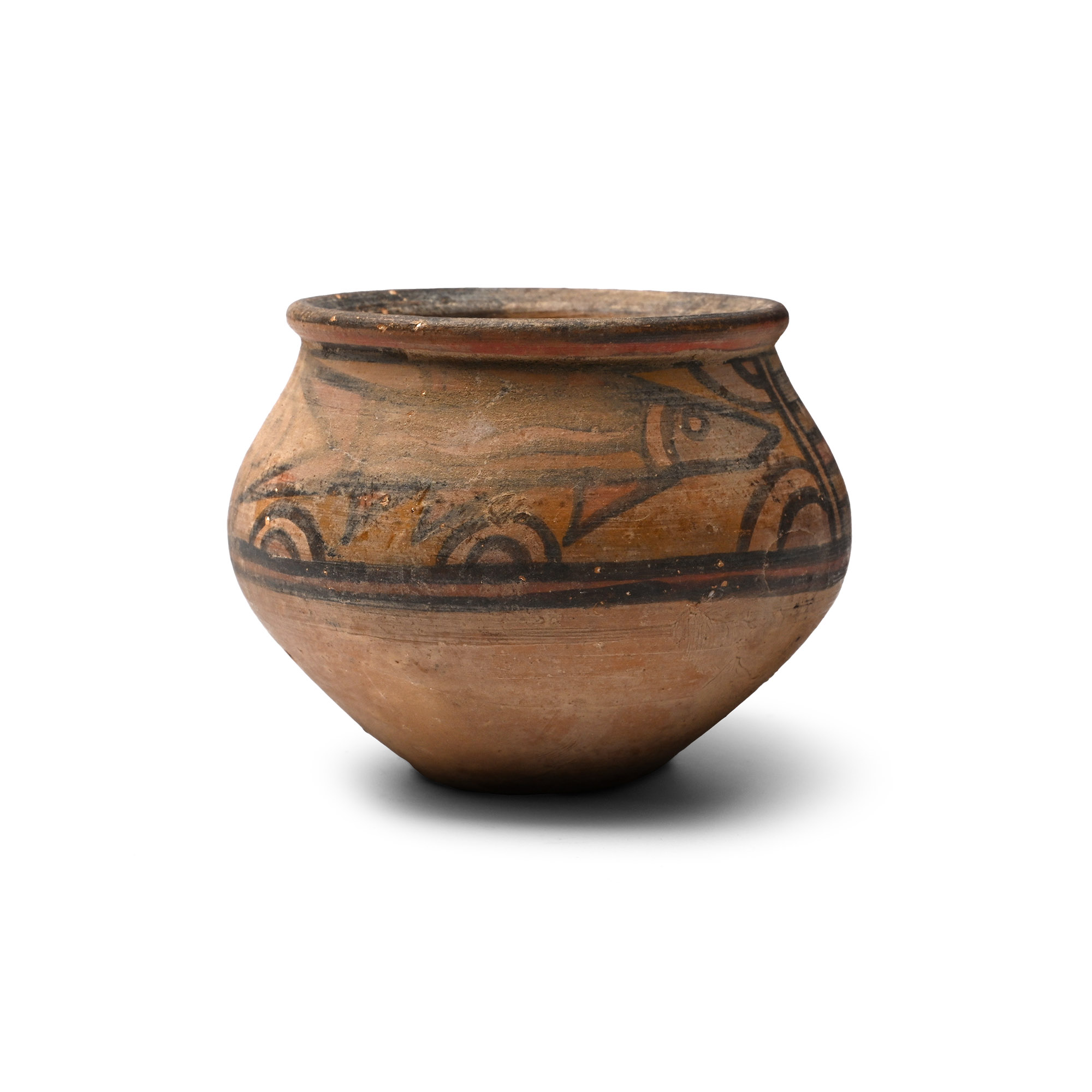 Indus Valley Polychrome Terracotta Cup with Fishes