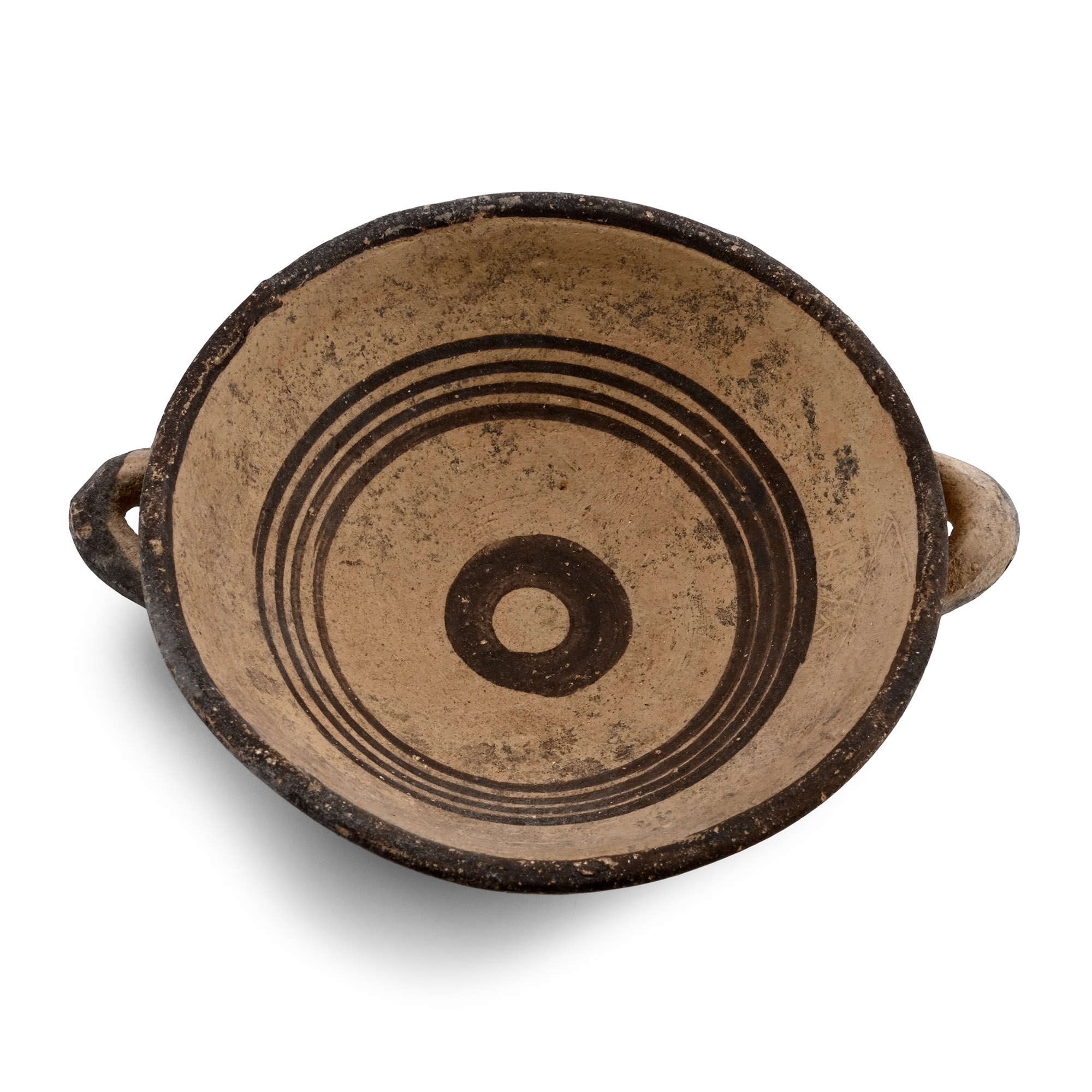 Greek Cypriot Two-Handled Terracotta Painted Bowl