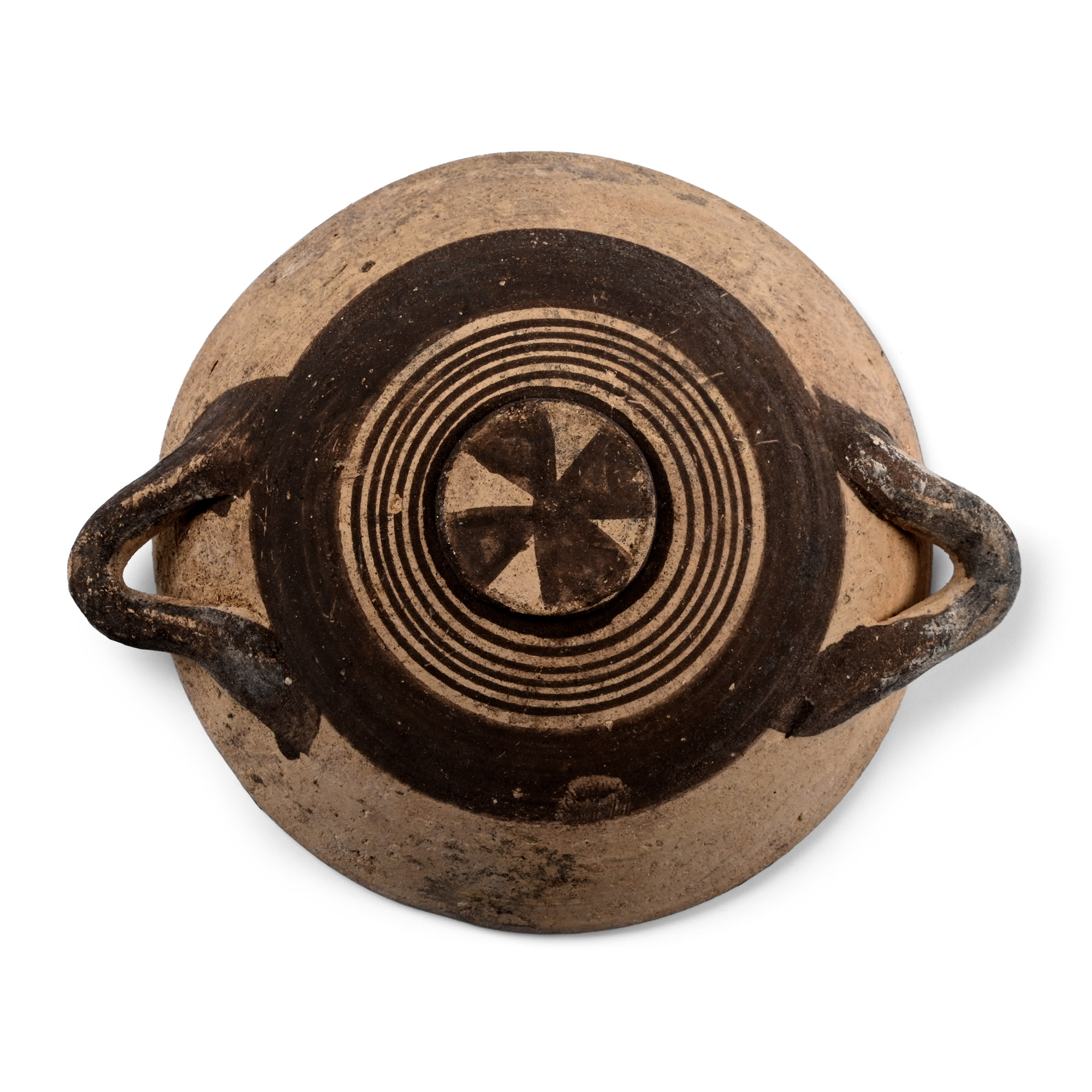 Greek Cypriot Two-Handled Terracotta Painted Bowl